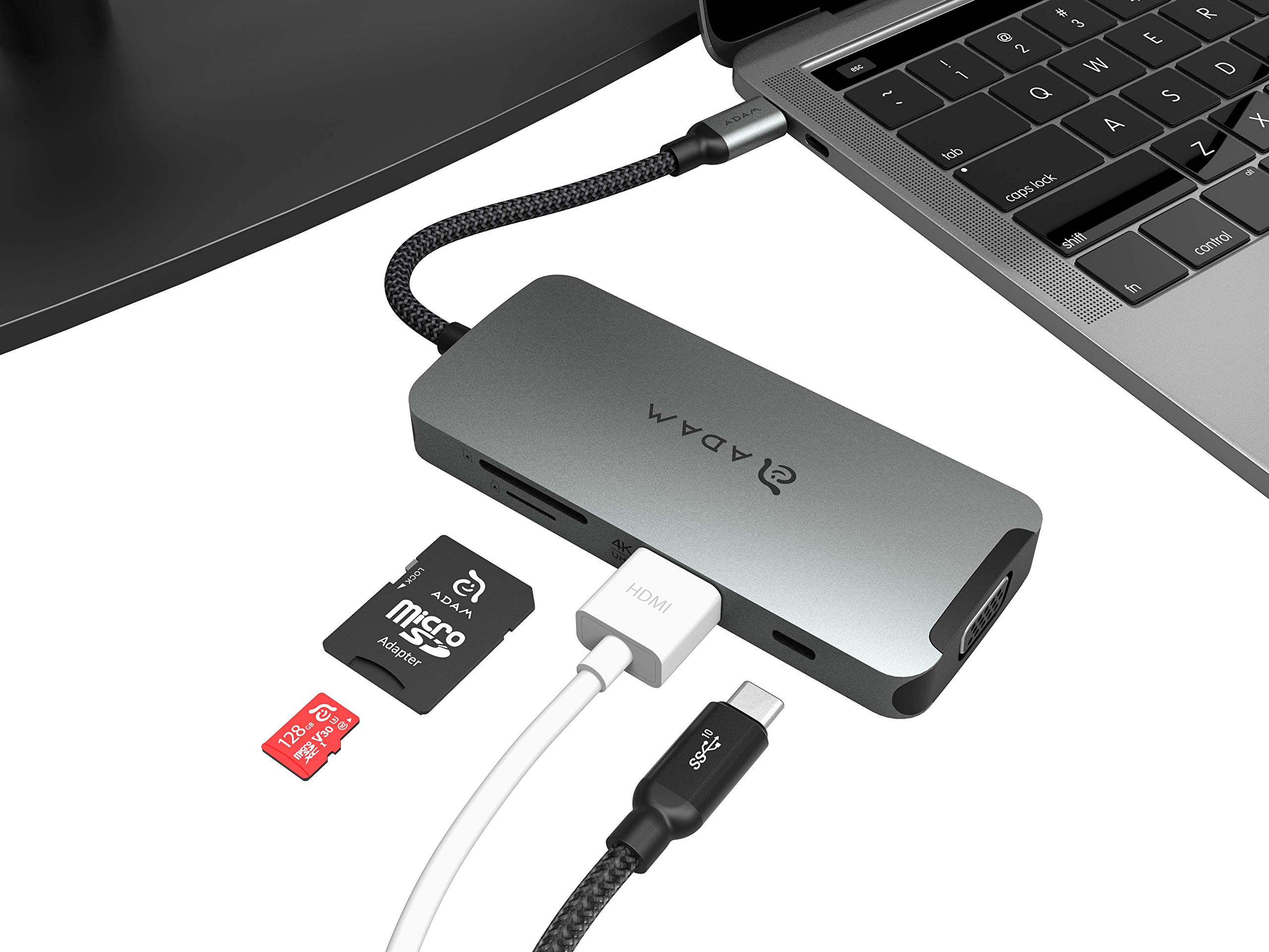 8-in-1 USB C Hub with 4K HDMI, 100W PD, SD Card Reader - for MacBook & Travel