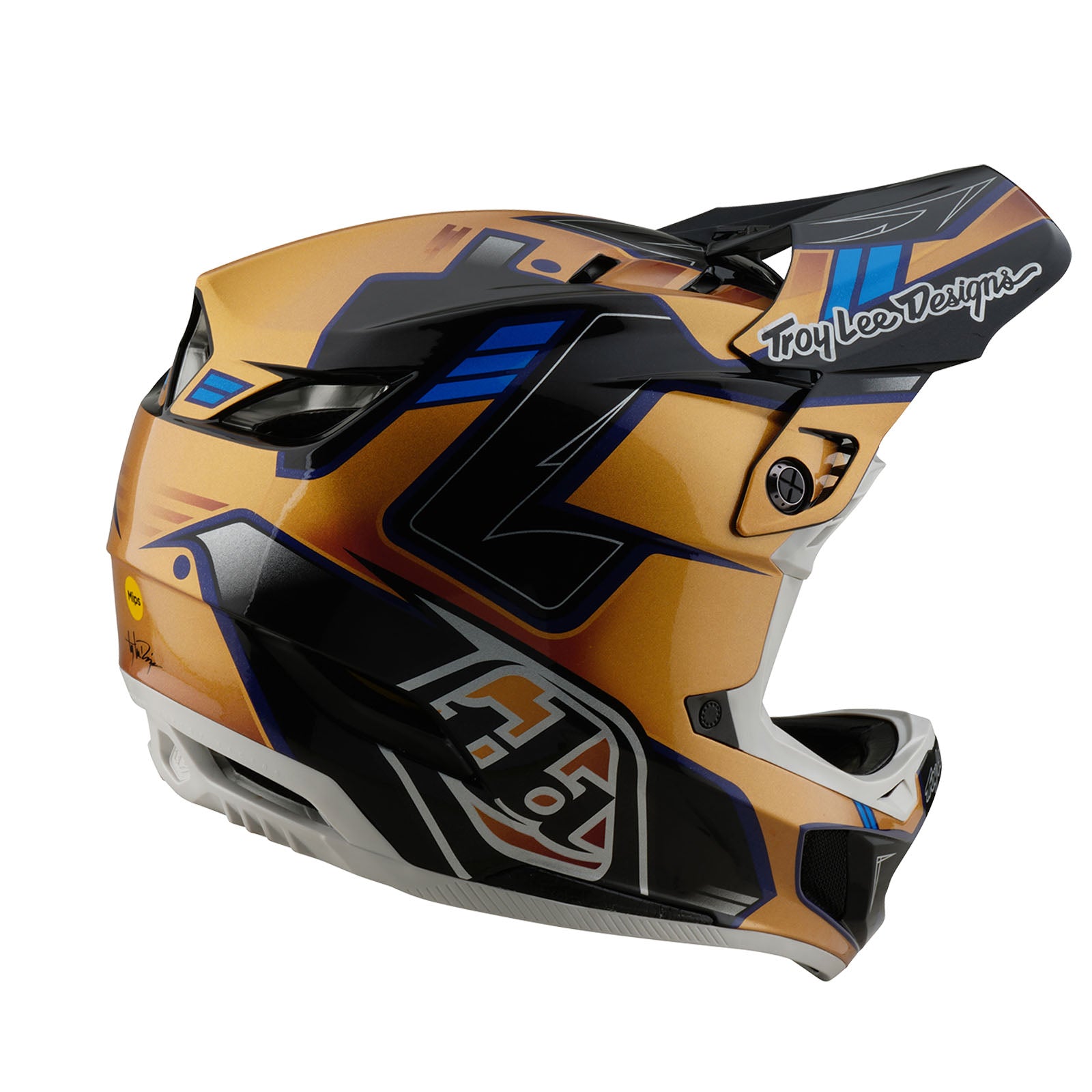 D4 Composite Helmet Royalty Black & Gold - Lightweight Motorcycle Racing Helmet for Men & Women - Perfect for Street Biking, Track Racing & Safety Protection