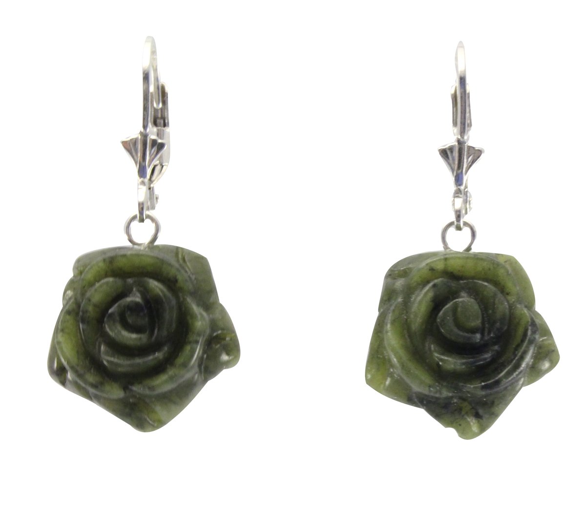 Connemara Marble Rose Earrings - Irish Handmade Sterling Silver Leverback Earrings for Women | Perfect for Weddings, Date Nights & Special Occasions