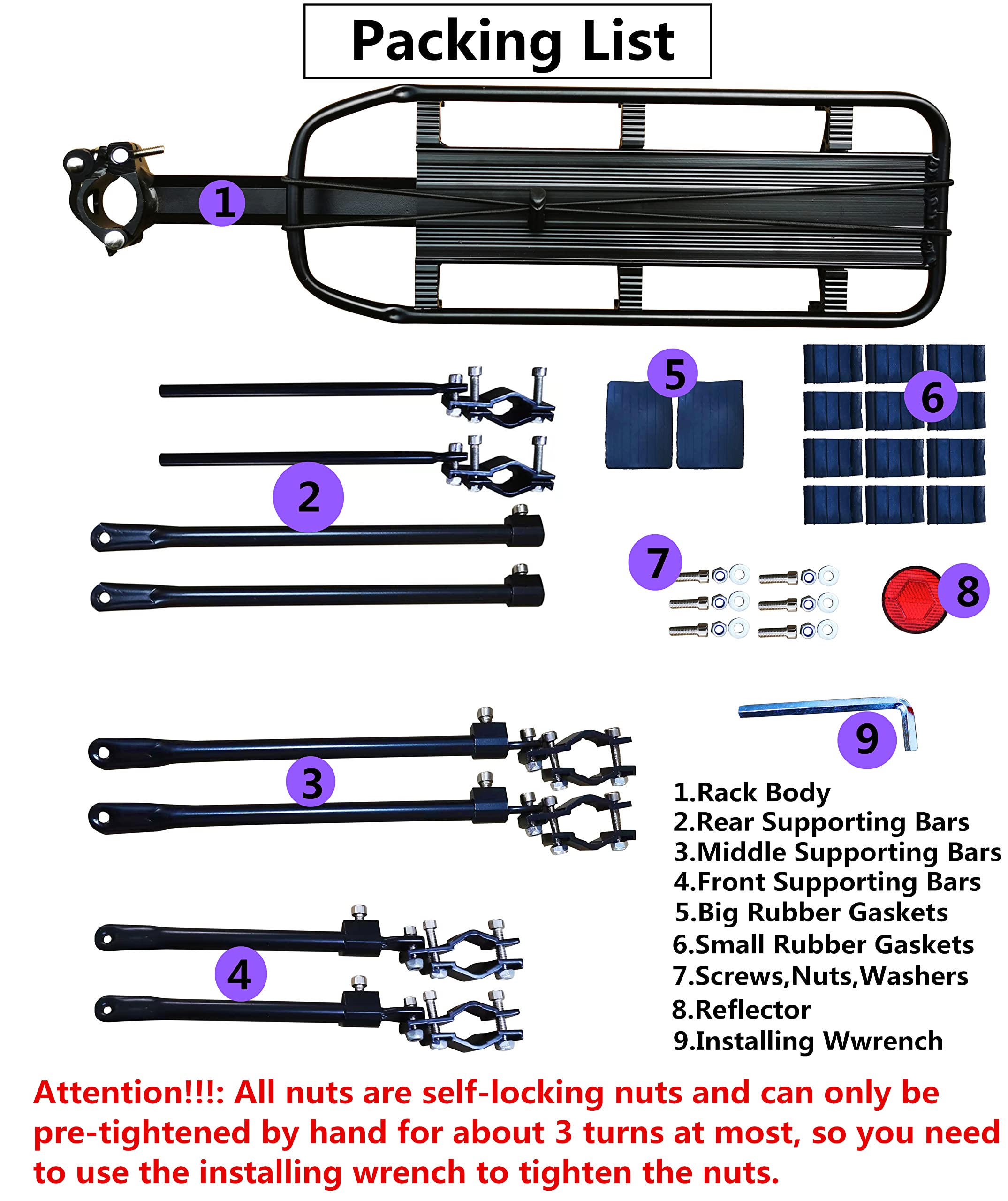 Heavy Duty Bike Carrier Rack - 400lbs Capacity Universal Adjustable Bicycle Cargo Rack with Solid Bearings - Perfect for Mountain Bikes, Commuting & Outdoor Adventures