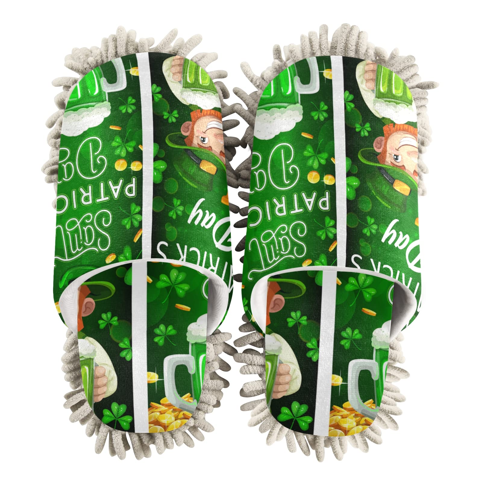 **Unisex Cleaning Mop Slippers - Soft House Shoes for Dusting & Spa Relaxation - Size M-L - Perfect for Home Cleaning & Comfort**