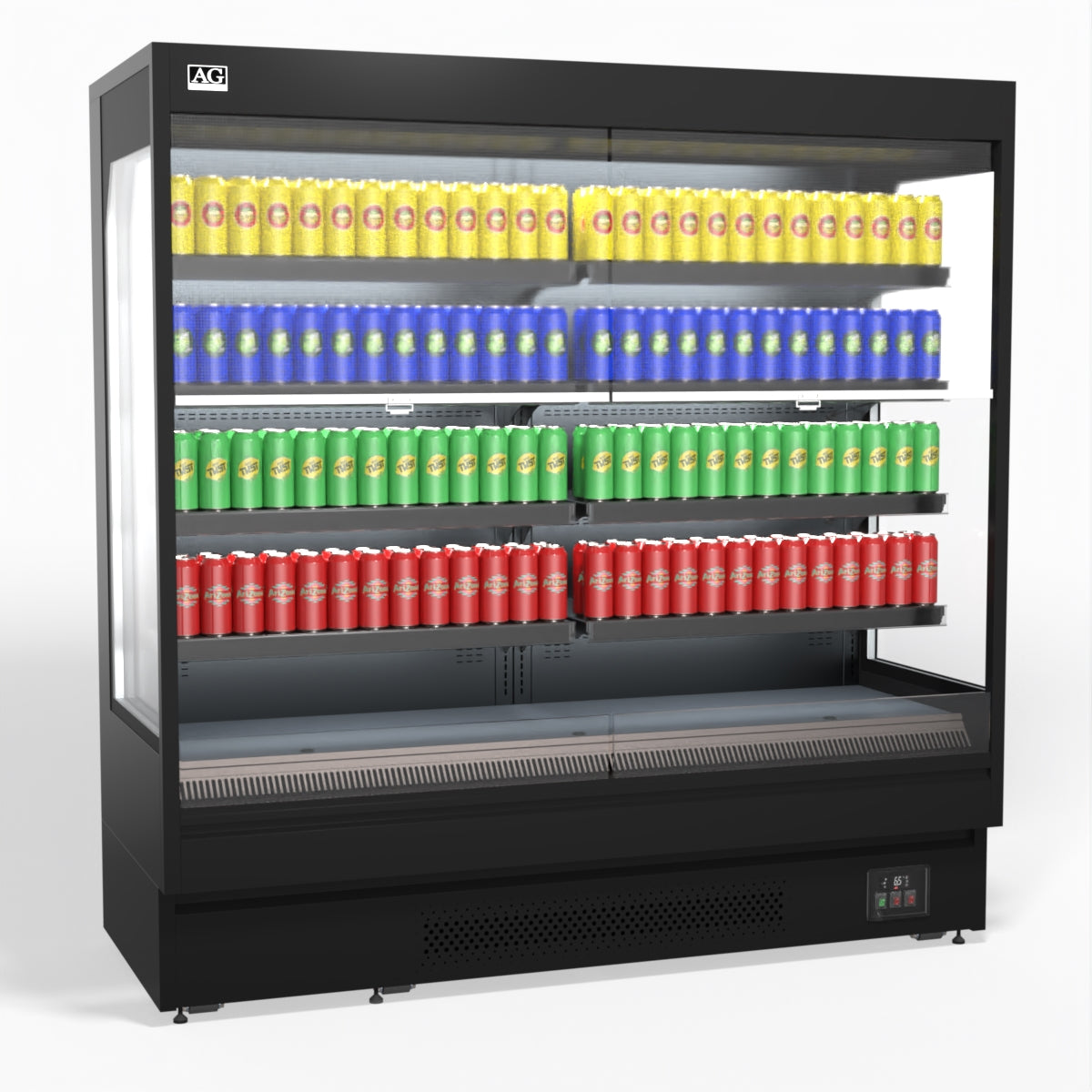 AG 1940mm Supermarket Open Multi Deck Showcase Refrigerator - Commercial Display Fridge for Grocery Stores, Convenience Shops & Supermarkets - Perfect for Chilled Food, Beverages & Dairy Products