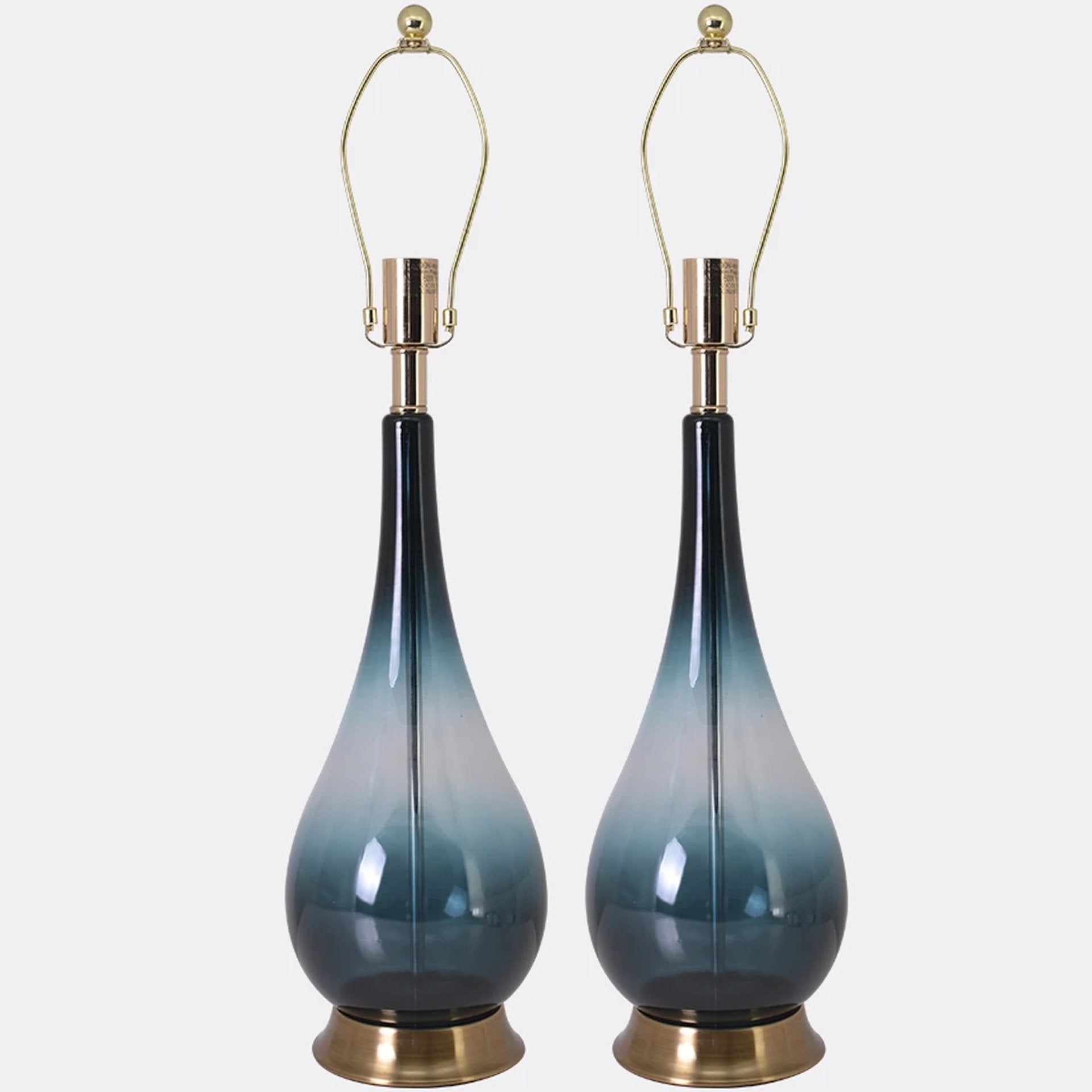 Tulip Big Translucent Ombre Glass Table Lamp Set of 2 - 30 Inch Modern Home Decor Lighting for Living Room, Bedroom & Office