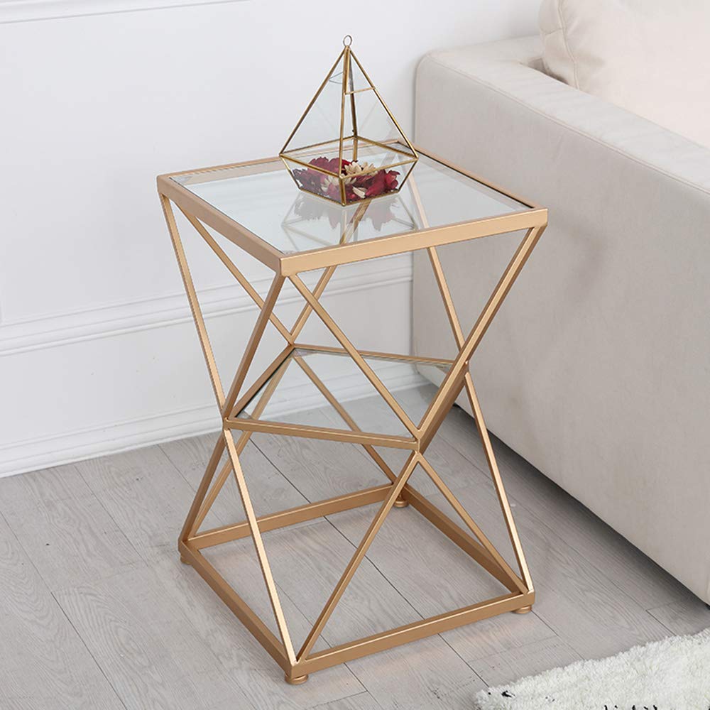 Golden Wrought Iron Coffee Table 40x60cm for Living Room & Balcony