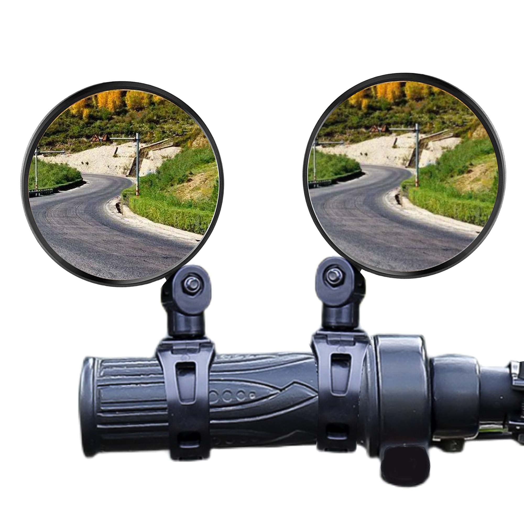 2 Pack Bike Mirror - Acrylic Convex Safety Rearview Mirror for Mountain & Road Bicycles, Wide Angle Shockproof Cycling Mirror, Handlebar Mounted for Enhanced Visibility and Safety - Perfect for Commuting, Touring and Outdoor Adventures