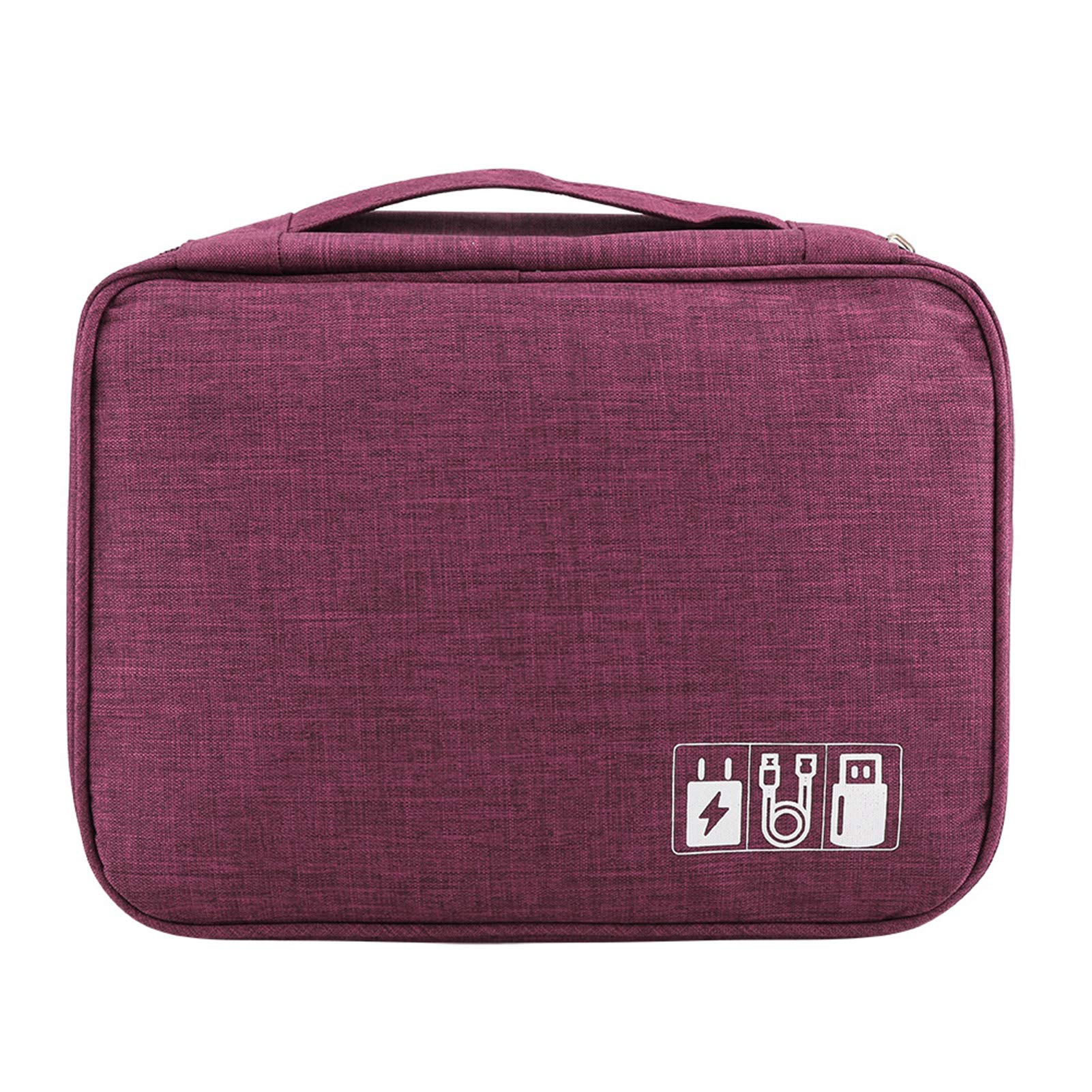 Universal Digital Storage Bag for Portable Charger & Electronic Accessories - Travel Organizer Pouch (Purple) | Perfect for Travel, Office & Home Organization