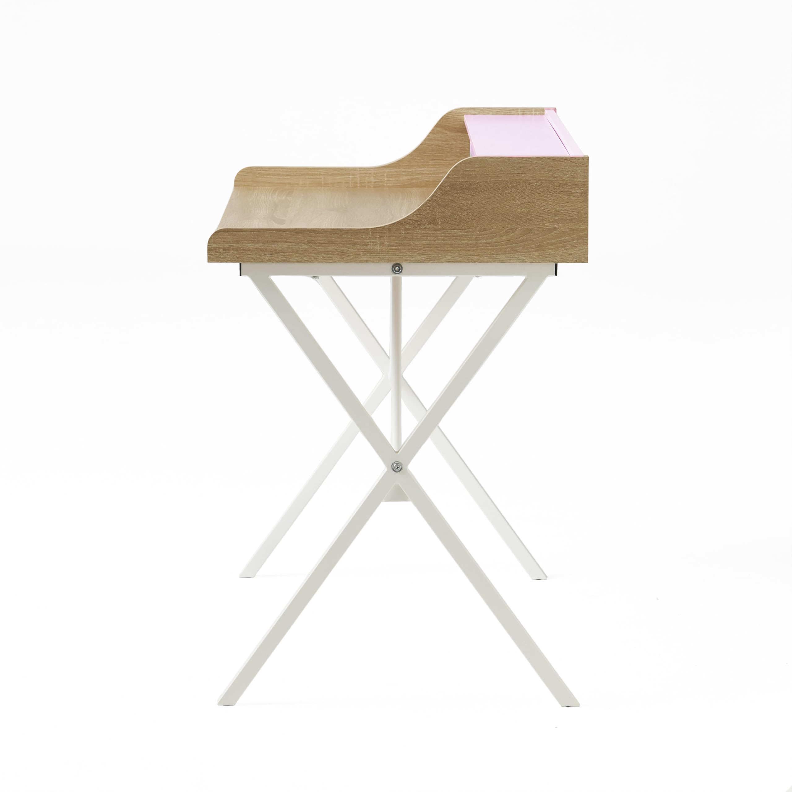Christopher Knight Home Aalto Computer Desk - Modern Oak & White Melamine Writing Desk for Home Office, Gaming, or Study Room Workspace