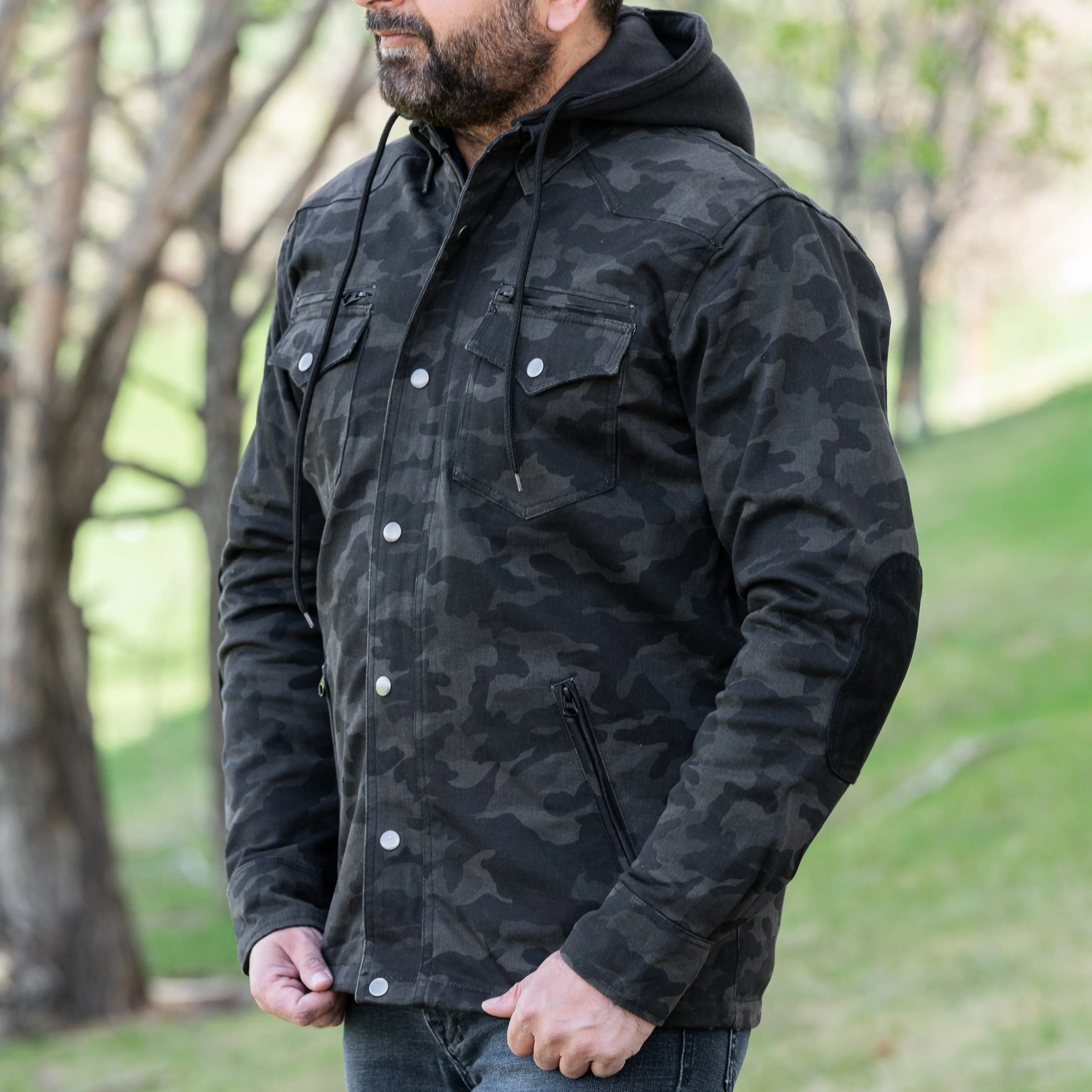 Men's Armored Biker Shirt with CE Level 2 Protection - Motorcycle Riding Gear for Safety & Comfort - Perfect for Street Biking & Long-Distance Tours