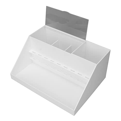 9-Hole Eyelash Extension Display Box with Transparent Flip Cover - White Makeup Organizer for Salon & Professional Lash Artists | Perfect for Eyelash Extension Storage, Salon Display, and Travel Makeup Cases