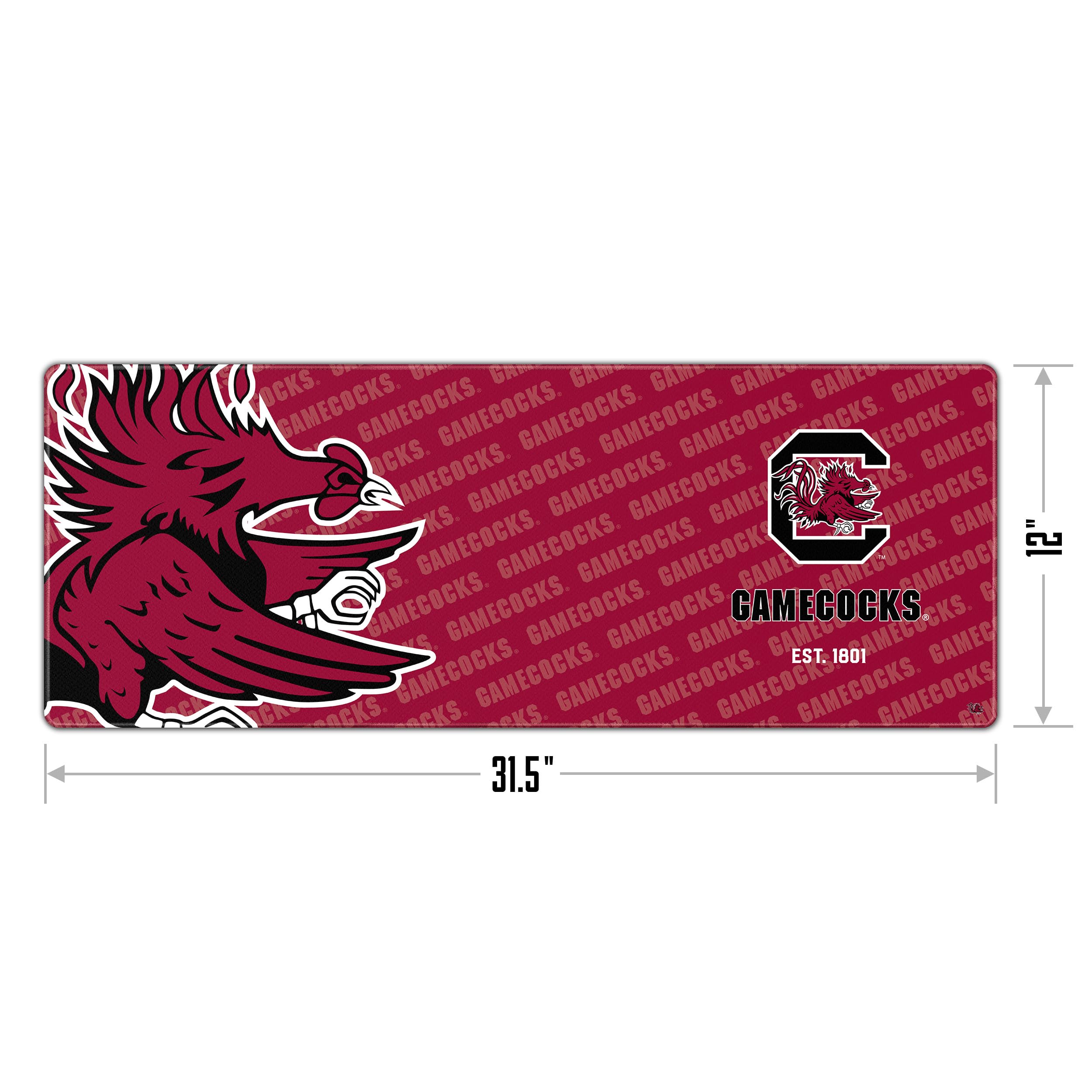 YouTheFan NCAA South Carolina Gamecocks Logo Series Desk Pad - Non-Slip Mouse Pad for Gaming & Office Work - Perfect for College Dorm, Home Office & Sports Fan Gifts