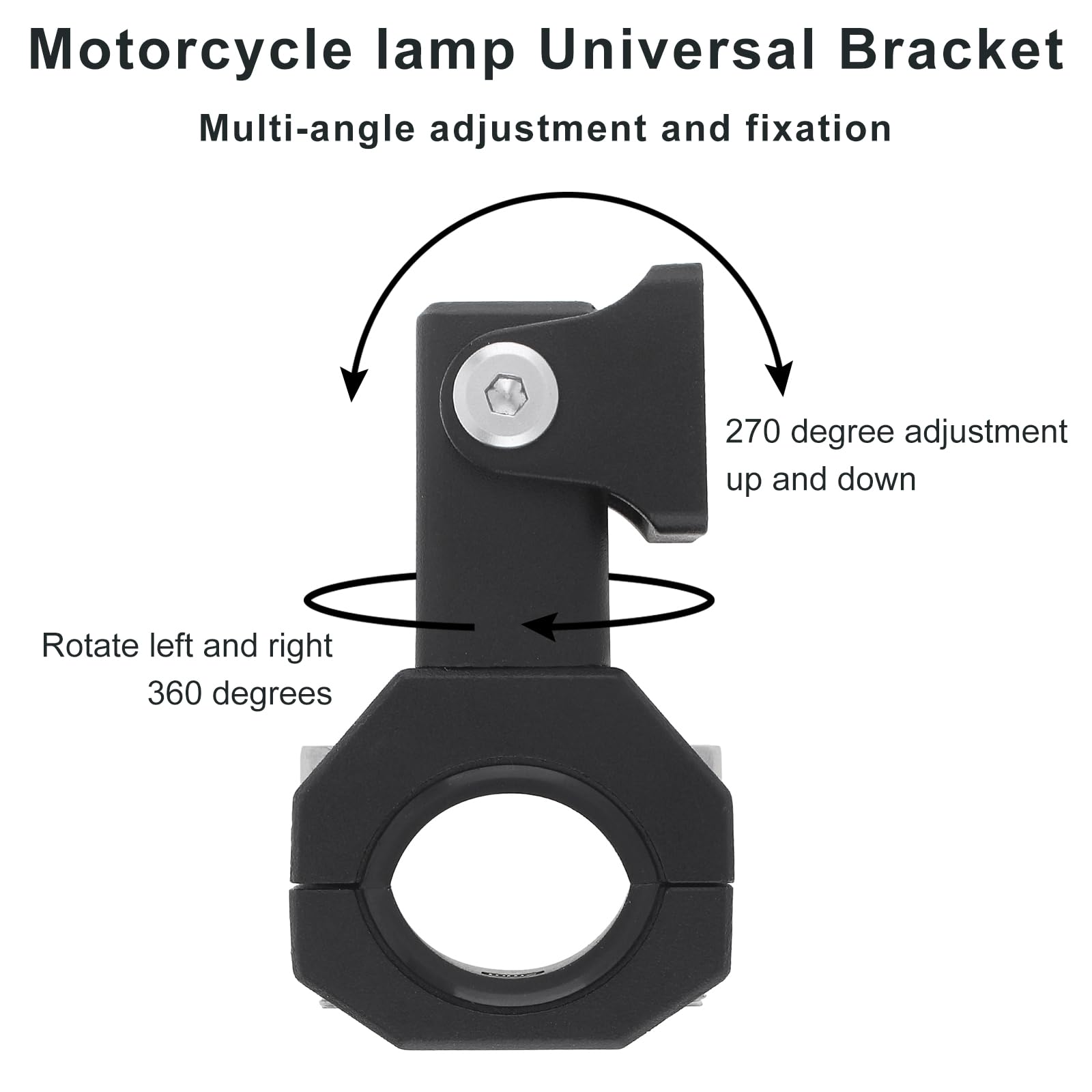 Windance 2-Piece Aluminum Alloy Light Bar Mounting Bracket Kit - 360° Adjustable Clamp for Off-Road LED Fog & Auxiliary Lights - Perfect for Jeep, Truck & ATV Bull Bar Tube Installation