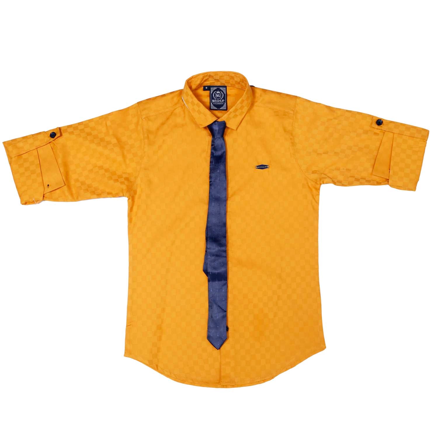 Stylish MashUp Mustard Satin Clubwear Shirt for Women - Perfect for Night Out, Party & Special Occasions