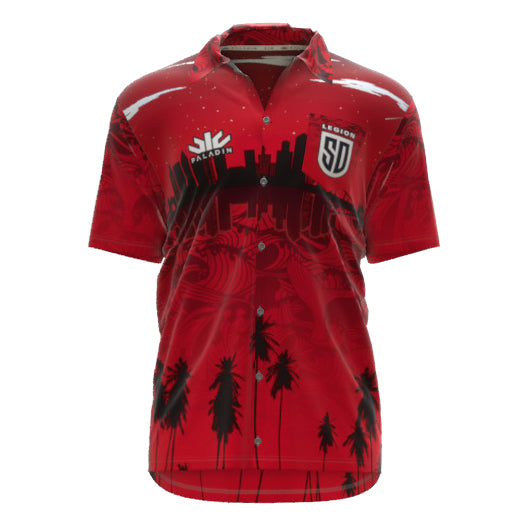 SD Legion City Themed Bowling Shirt for Men - Vintage Retro Style Hawaiian Shirt - Perfect for Bowling, Cosplay, and Casual Wear