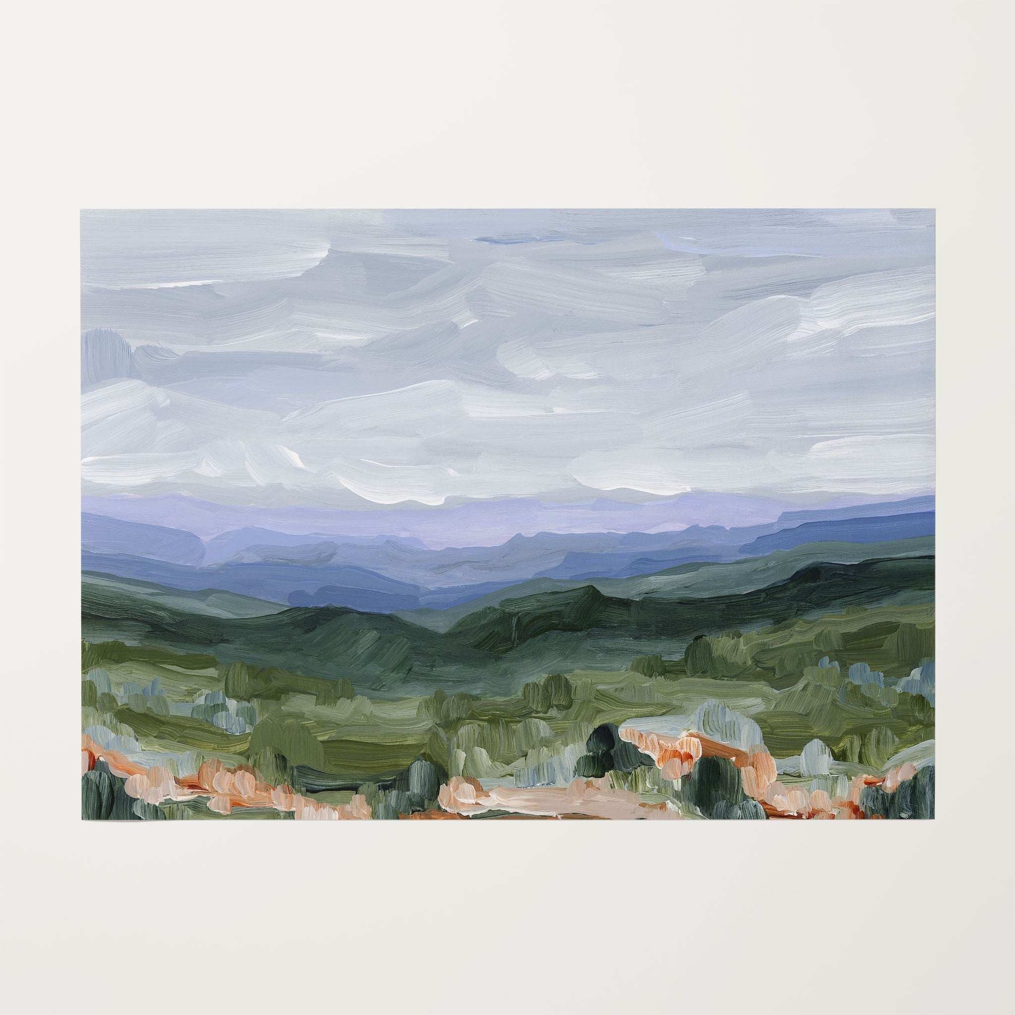 Blue Ridge Mountain Landscape Art Print - Stunning Wall Decor for Living Room, Bedroom & Office - Premium Canvas Painting for Home & Office Decor