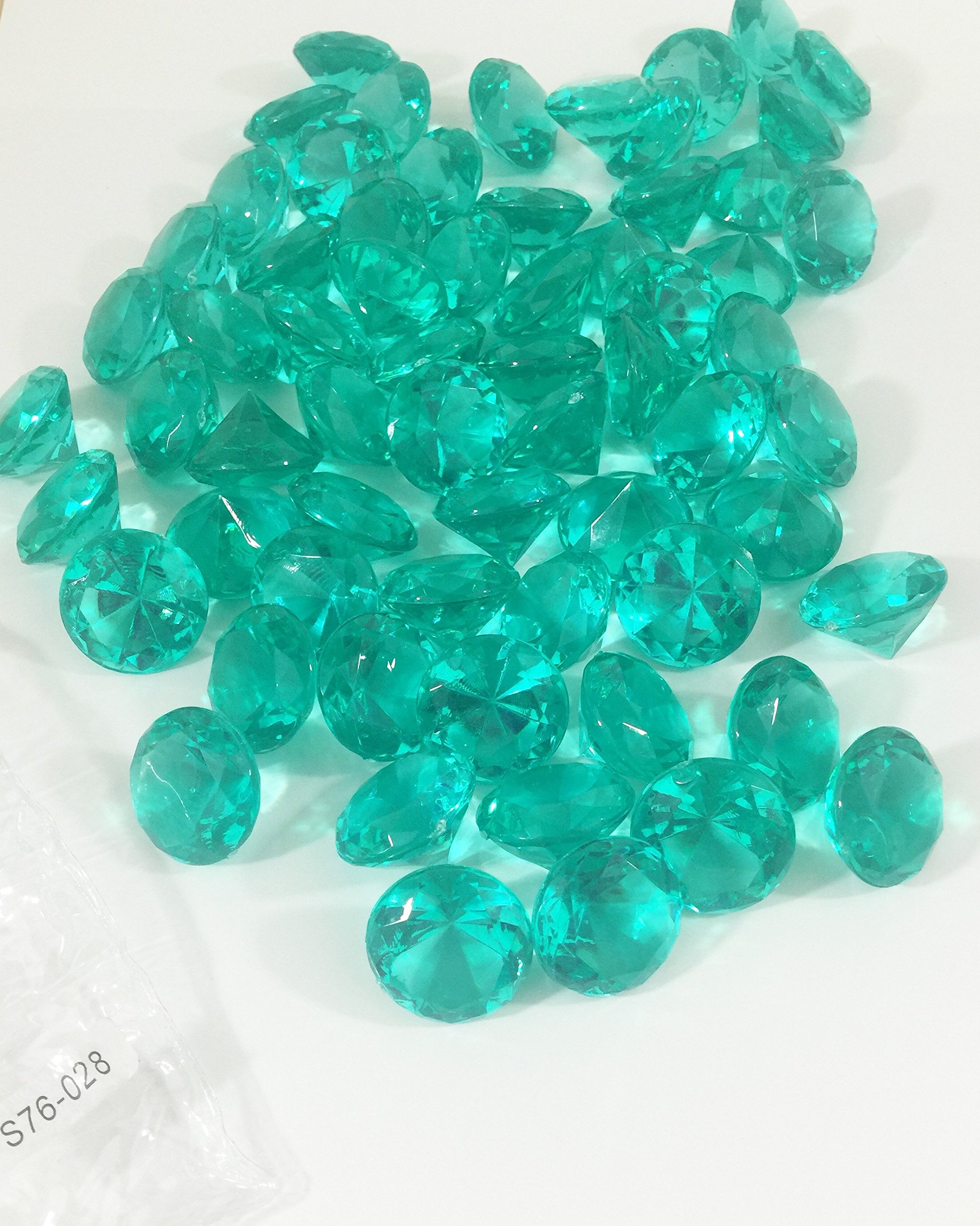 Large Crystal Acrylic Diamond Vase Gems - 4 lbs (280 Pieces) 3CM Aqua Green Table Scatter Decoration for Wedding Centerpieces, Party Decor, Floral Arrangements