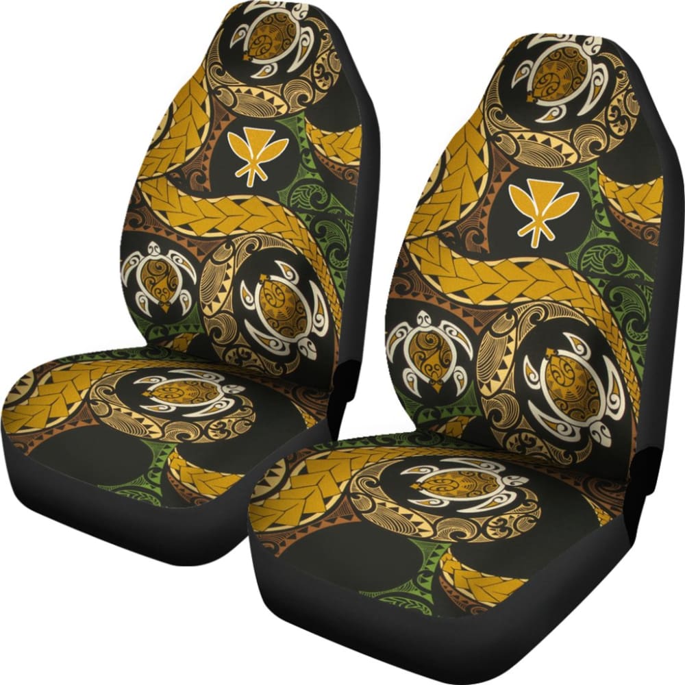 Premium Hawaiian Kanaka Maoli Polynesian Turtle Design Car Seat Covers - Breathable Universal Fit for Cars, Trucks & SUVs - Perfect for Beach Trips, Road Adventures & Cultural Enthusiasts