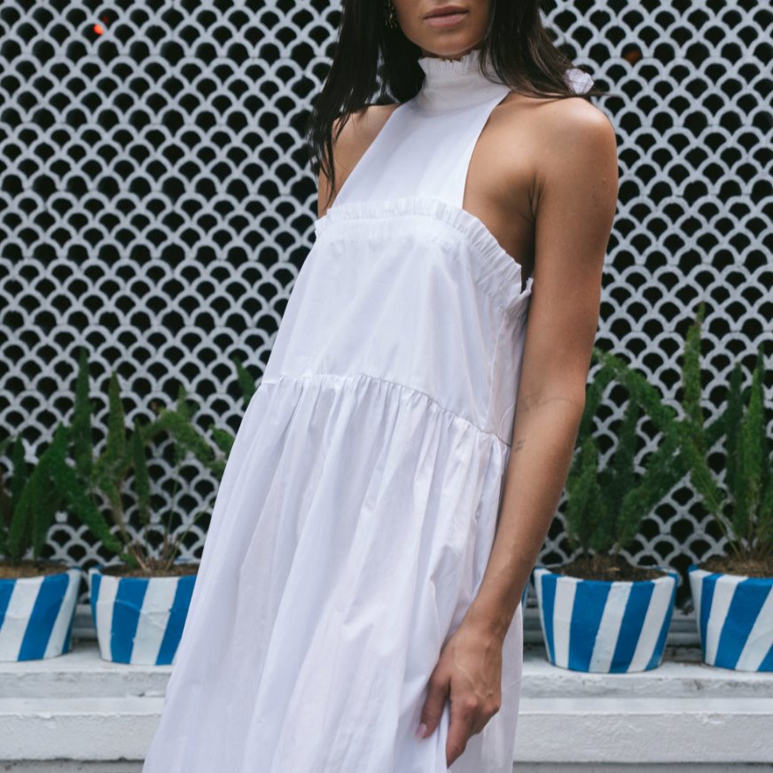 Northshore Women's White Poplin Dress - Elegant Summer Casual Wear for Beach, Office & Outdoor Events