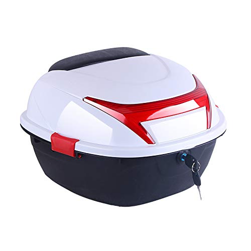 Universal 30L Motorcycle Tour Tail Box - Durable Scooter Luggage Storage & Helmet Case with Fittings - Waterproof Rear Trunk for Harley, Honda, Yamaha - Perfect for Road Trips & Commuting