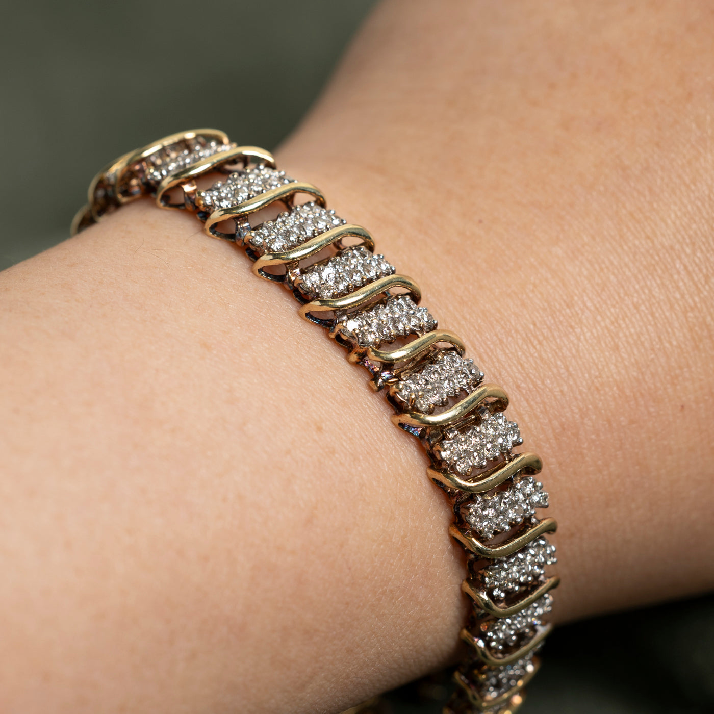 5.18ctw Diamond Cluster Tennis Bracelet for Women - 8 Inch Sterling Silver Elegant Jewelry Gift for Anniversary, Wedding & Special Occasions