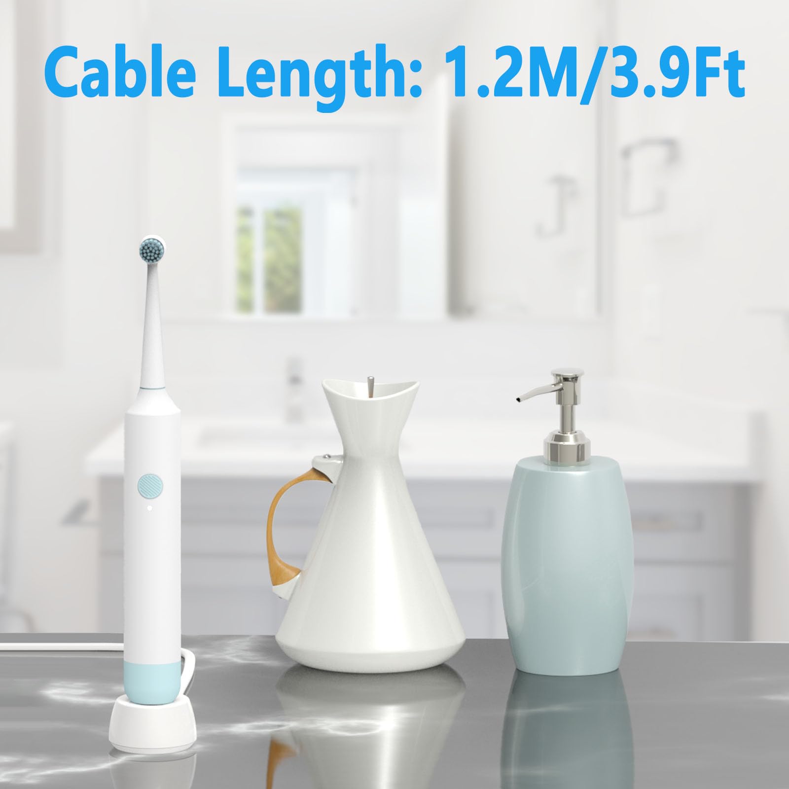 Oral B Electric Toothbrush Replacement Charger Base - Compatible with Pro 1000 2000 2500 3000 3709 3728 3757 5000 7000 7500 Genius & IO Series 3 4 5 6 - Inductive Power Cord for Home Travel & Bathroom Use