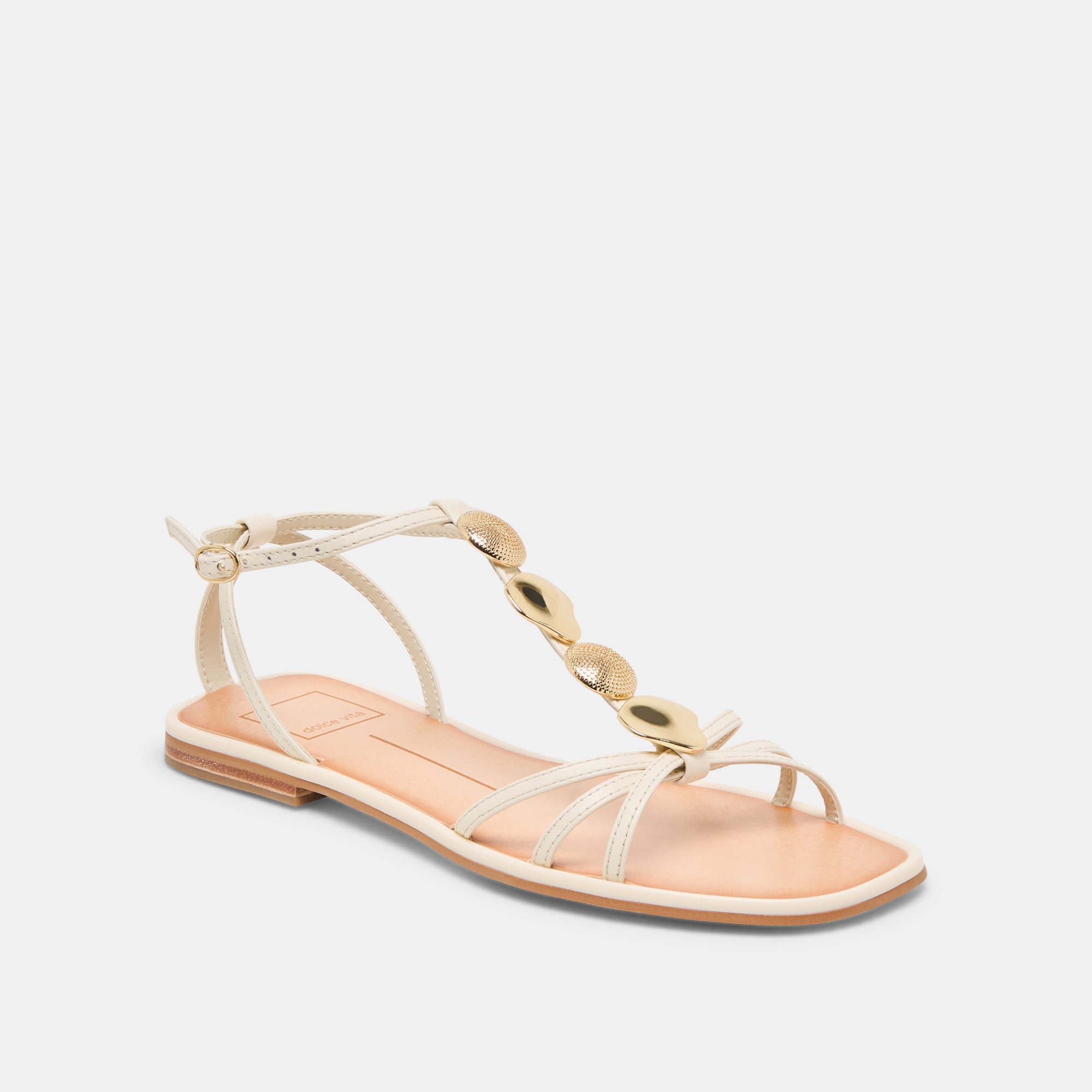 FAUN Women's Off-White Leather Sandals - Comfortable Summer Casual Shoes for Beach, Vacation & Everyday Wear