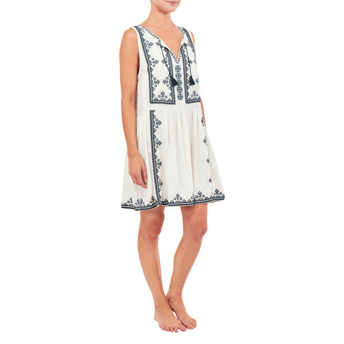 Bacolet Women's Sleeveless Casual Dress in Oyster Color - Perfect for Summer Outings, Beach Vacations and Date Nights