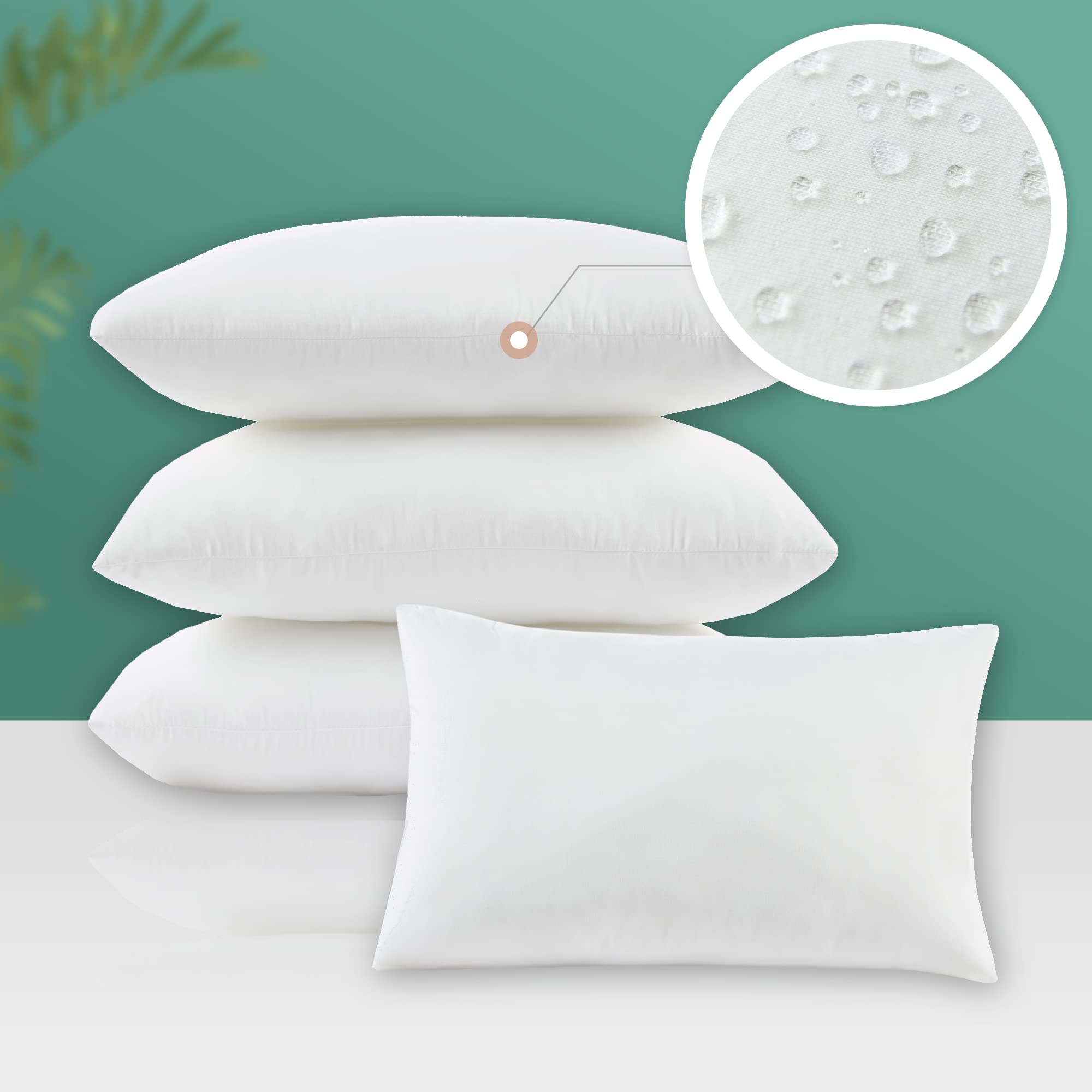 12x20 Water Resistant Outdoor Lumbar Pillow Inserts - Set of 4 for Patio Furniture | Perfect for Garden, Poolside & Deck Decor