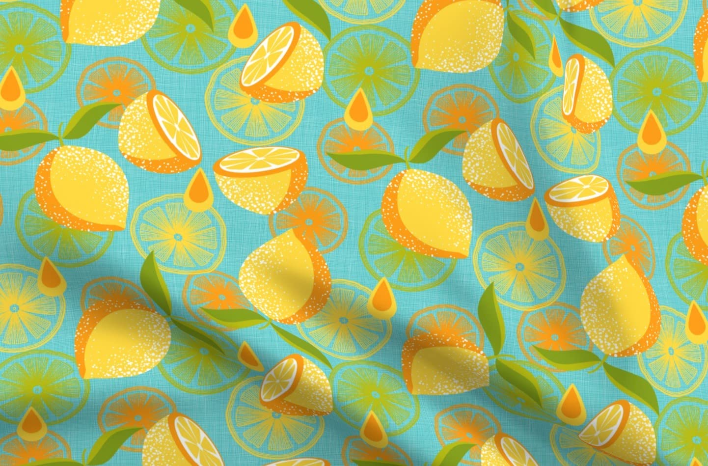 Lemon Pop Citrus Art Printed Minky Fabric by The Yard - Soft Plush Material for Sewing Baby Blankets, Quilt Backing & DIY Projects - Spoonflower Premium Fabric for Nursery Decor & Cozy Home Crafts