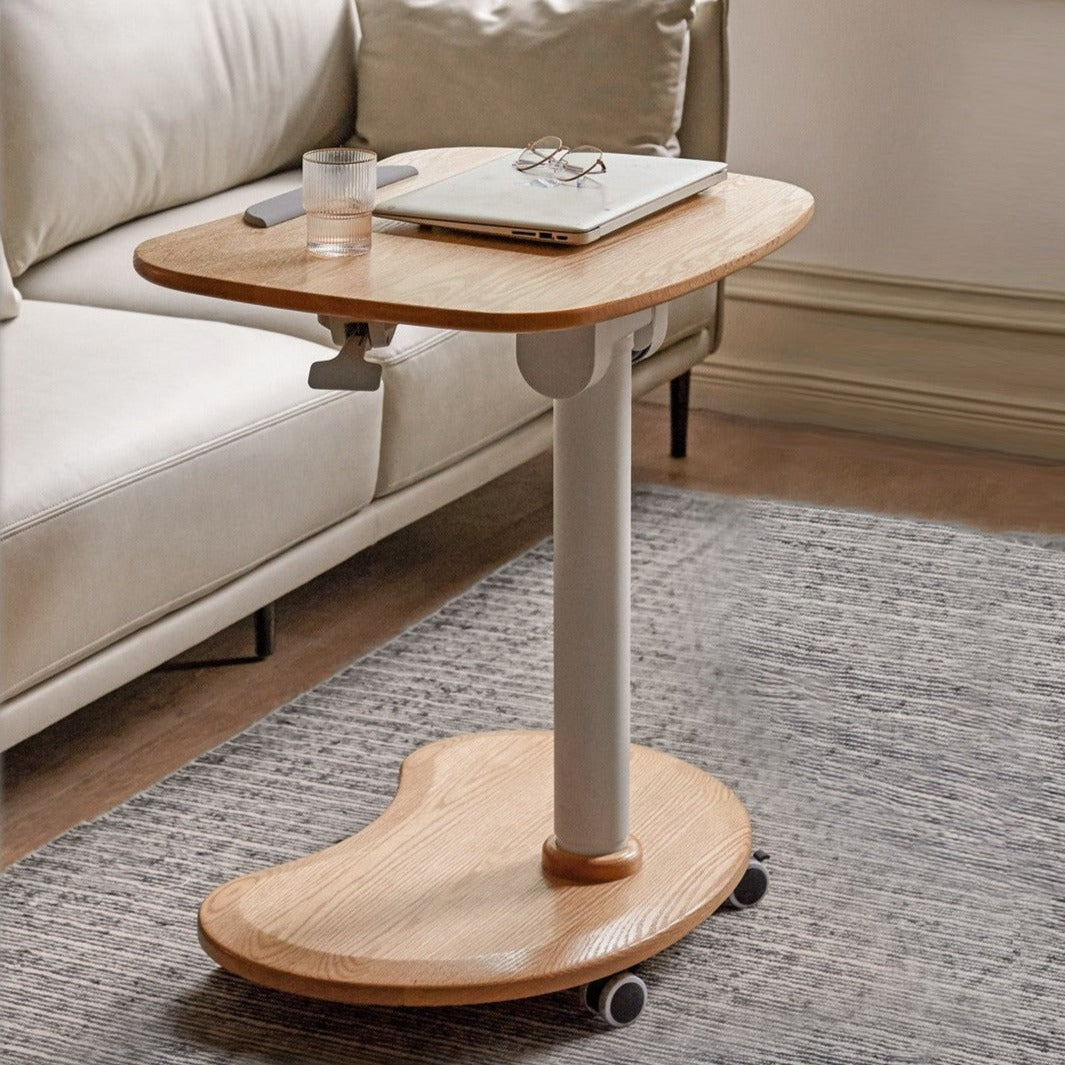 Ergonomic Oak Solid Wood Pneumatic Adjustable Standing Desk - Height Adjustable Home Office Desk for Work from Home & Study - Perfect for Remote Work, Gaming & Crafting