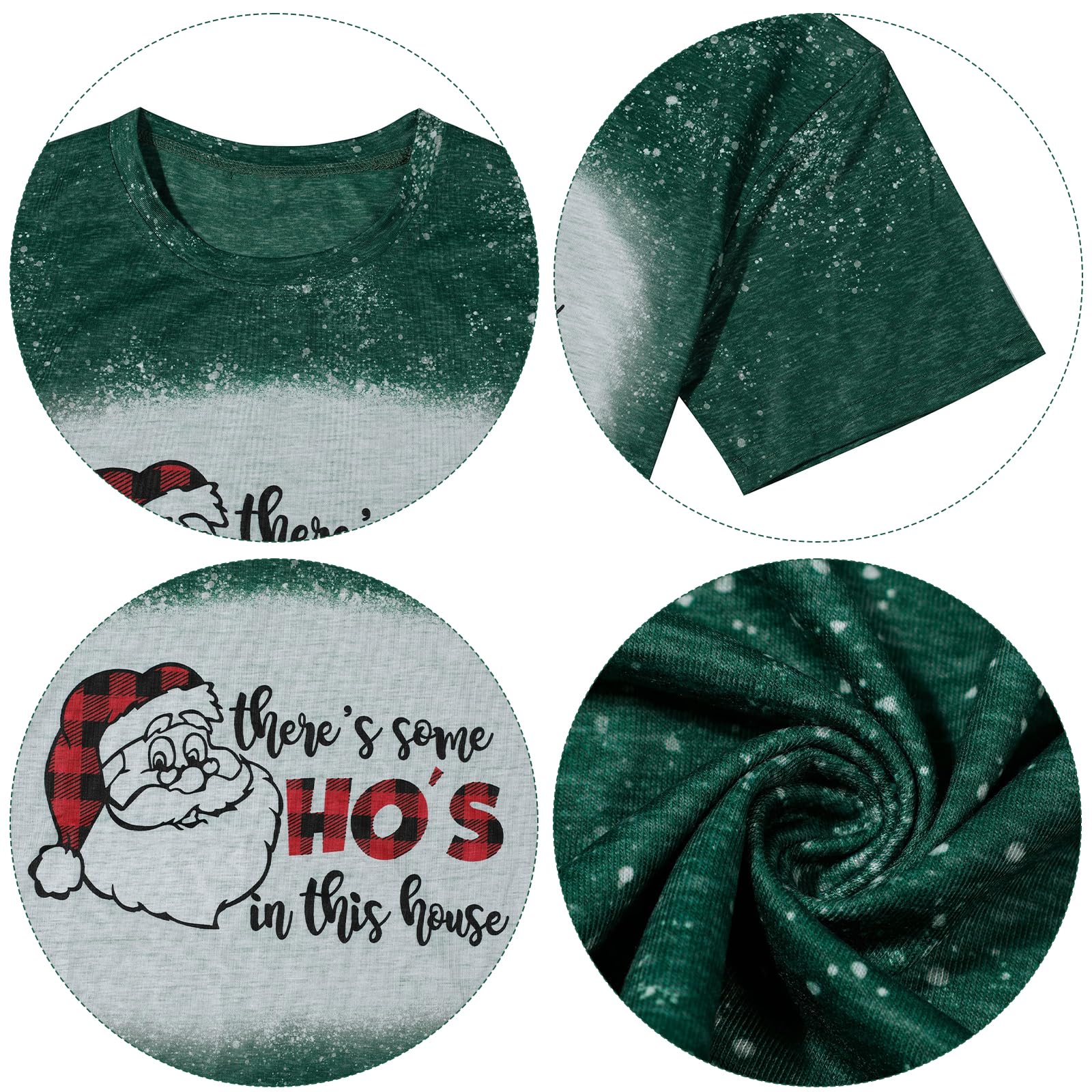 Funny Christmas T-Shirts for Women - 'There's Some Santa in This House' Holiday Tee | Casual Short Sleeve Top for Xmas Parties & Family Gatherings