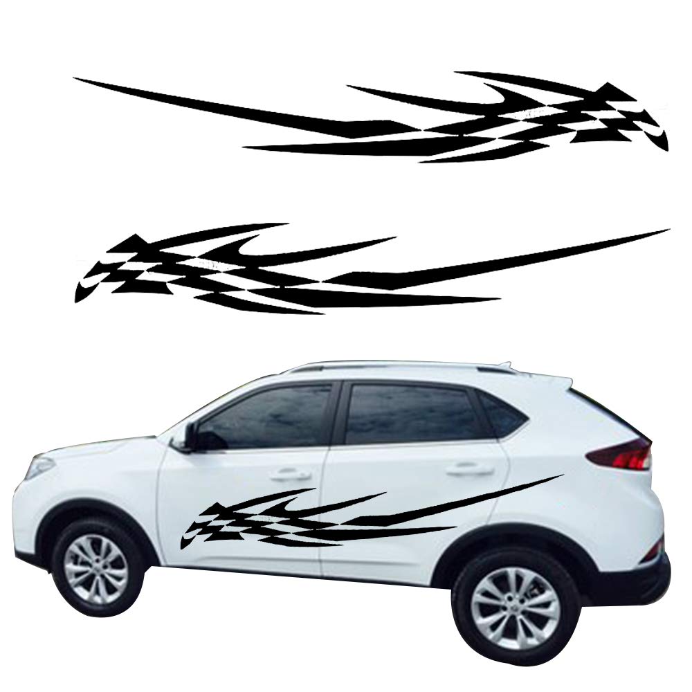 Practlsol Cool Flame Car Decals - 1 Set Black Vinyl Decals for Cars, Universal Automotive Body Stickers - Perfect for Customizing Cars, Trucks, SUVs & Motorcycles