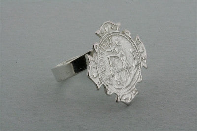 Cross Coin Ring for Men & Women - Vintage Silver & Gold Plated Jewelry - Perfect for Gifts, Weddings, and Everyday Fashion