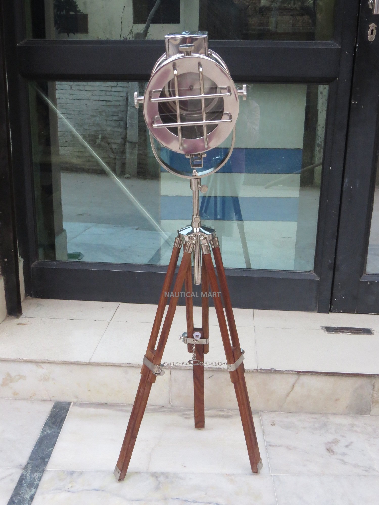 NAUTICALMART Vintage Industrial Tripod Table Lamp - Adjustable Spot Light for Home Office Decor, Reading Nook & Bedside Lighting