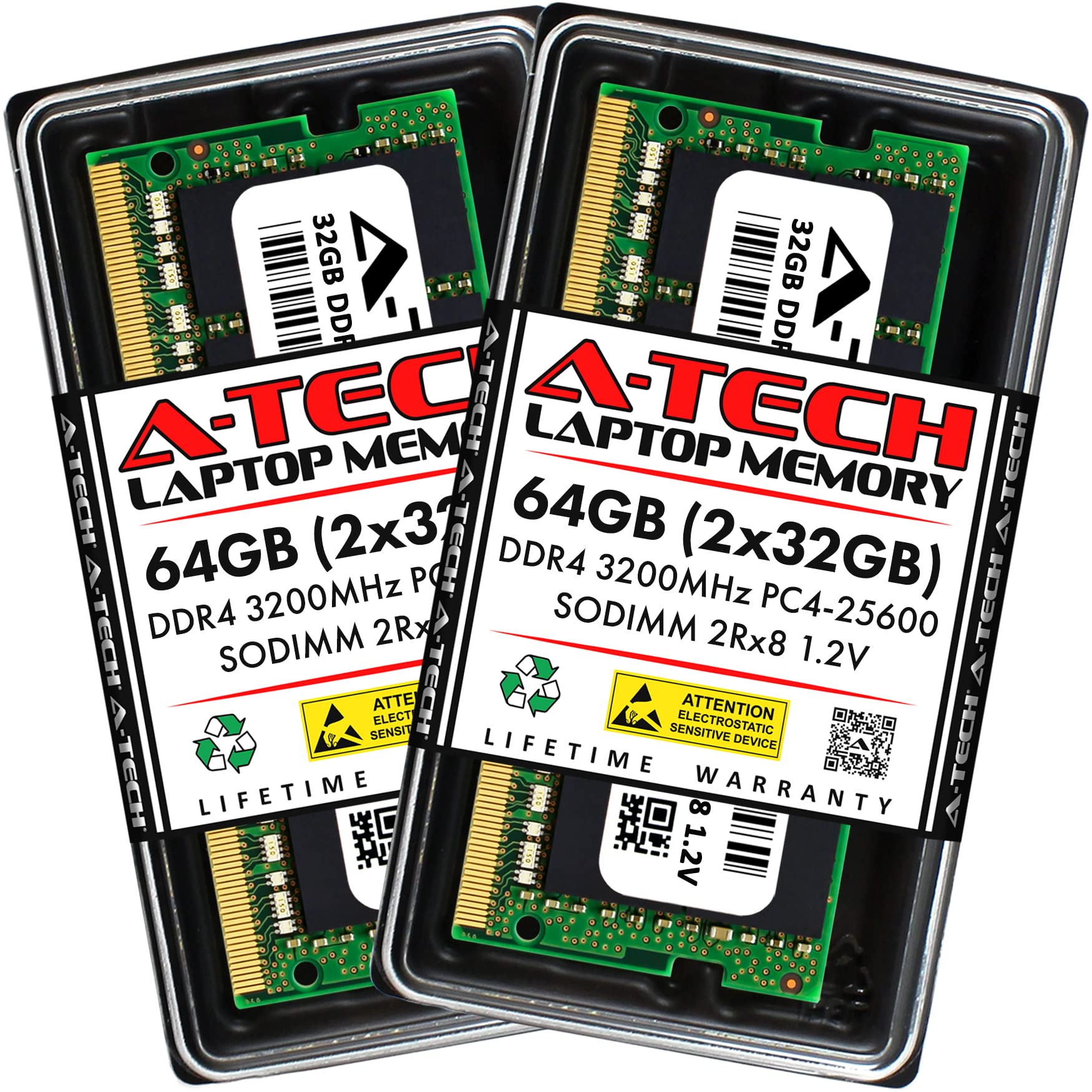 A-Tech 64GB (2x32GB) DDR4 3200MHz SODIMM RAM Kit for ASUS TUF Gaming F17 FX706 Laptop - PC4-25600 2Rx8 1.2V 260-Pin Non-ECC Memory Upgrade | High-Performance Gaming & Multitasking RAM for Smooth Gameplay & Content Creation