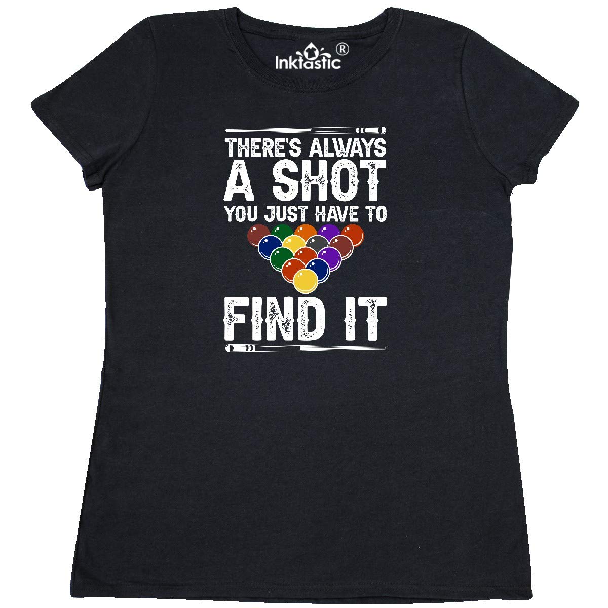 Inktastic Billiards Game Pool Player Women's T-Shirt - Funny Cue Sports Graphic Tee for Women - Perfect for Casual Wear, Pool Parties & Billiard Lovers