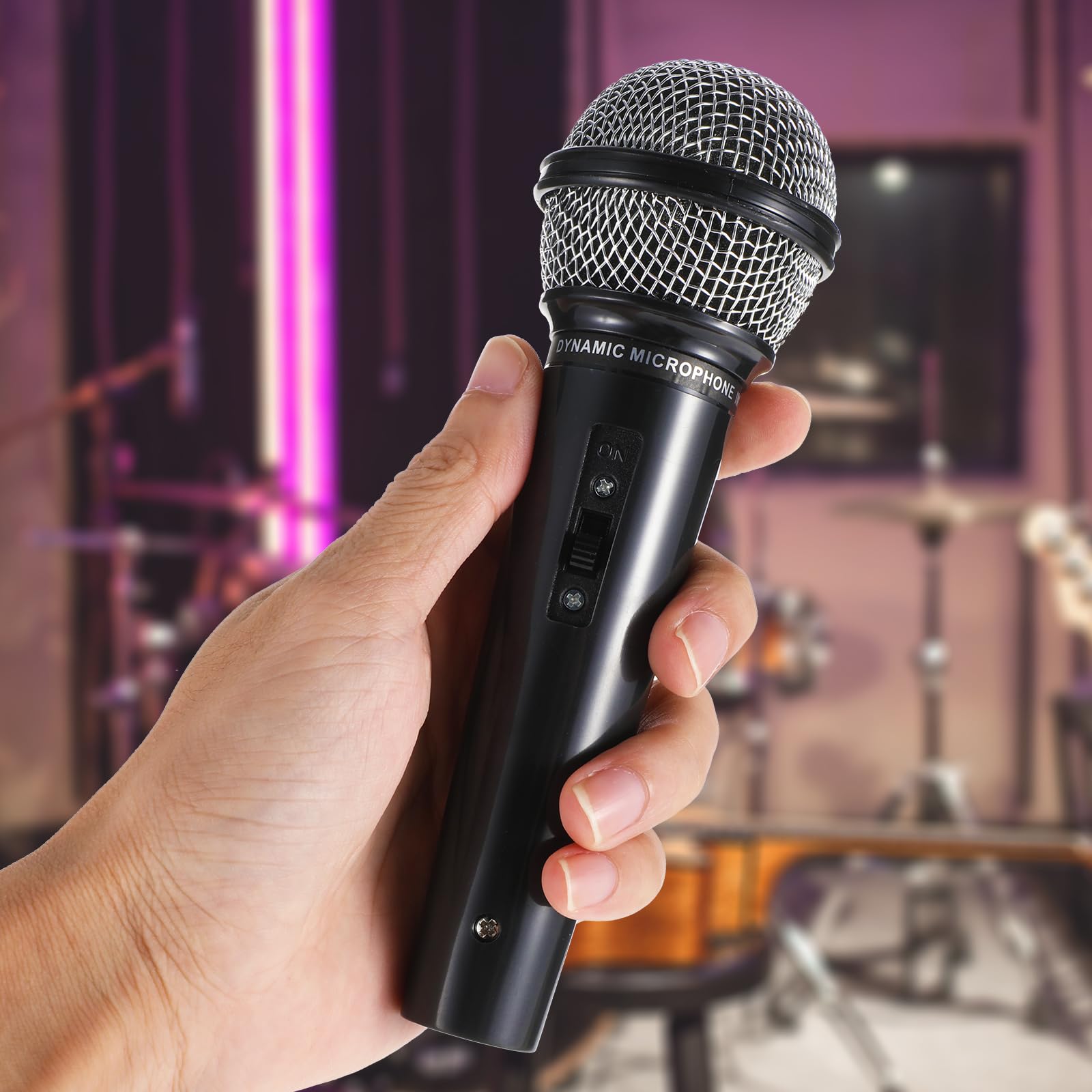 Prasacco 2-Pack Realistic Fake Microphone Toy for Kids - 6.5x2.1 Inch Plastic Karaoke Microphone Prop for Speech Practice, Singing, and Pretend Play - Perfect for Birthday Parties, Talent Shows & Home Performances