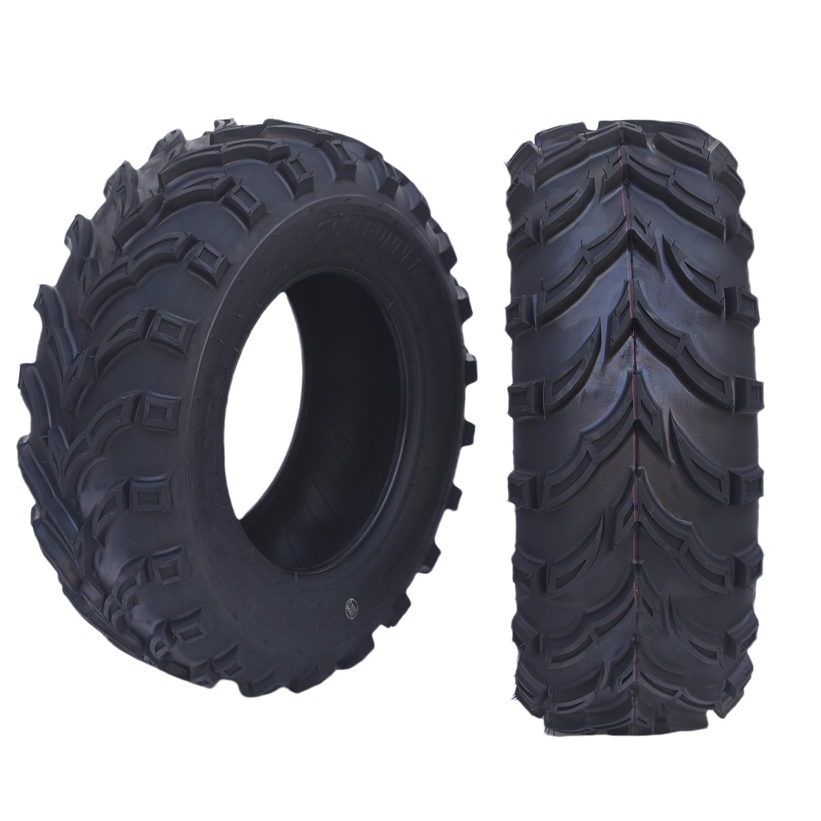 Set of 4 ATV/UTV Tires - 25x8-12 Front & 25x10-12 Rear All-Terrain Tires - 6 PR Tubeless - Perfect for Off-Roading, Hunting & Farm Work
