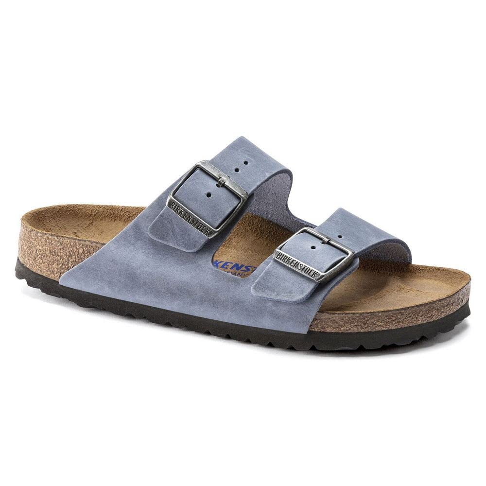 Birkenstock Women's Arizona Soft Footbed Sandals - Dusty Blue | Comfortable Orthopedic Cork Footbed | Perfect for Casual Wear, Beach, Travel & Everyday Use