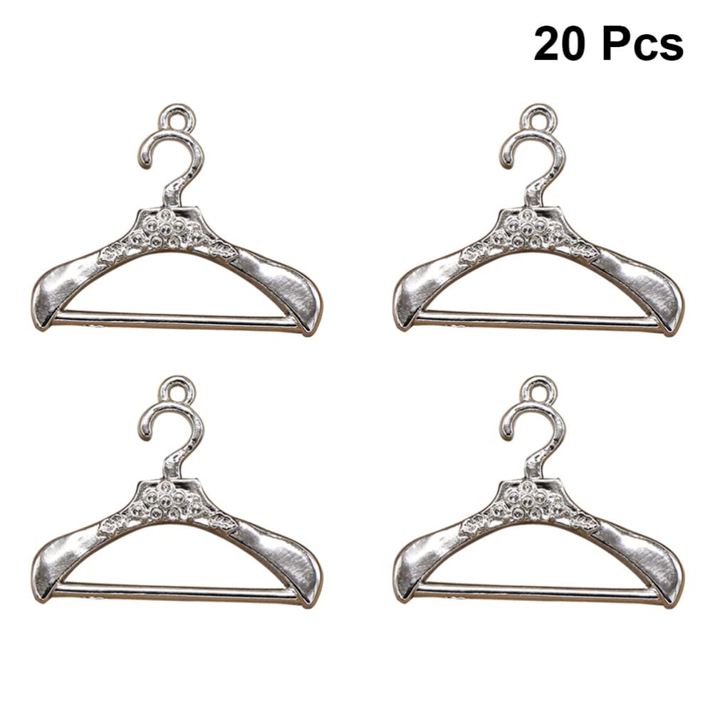 40pcs Mini Clothes Hangers for Dolls - Small Outfit Holders & Jewelry Organizers | Perfect for DIY Dollhouse Closets, Necklace & Earring Display, Miniature Wardrobe Accessories | Great for Crafting, Toy Storage & Home Decor