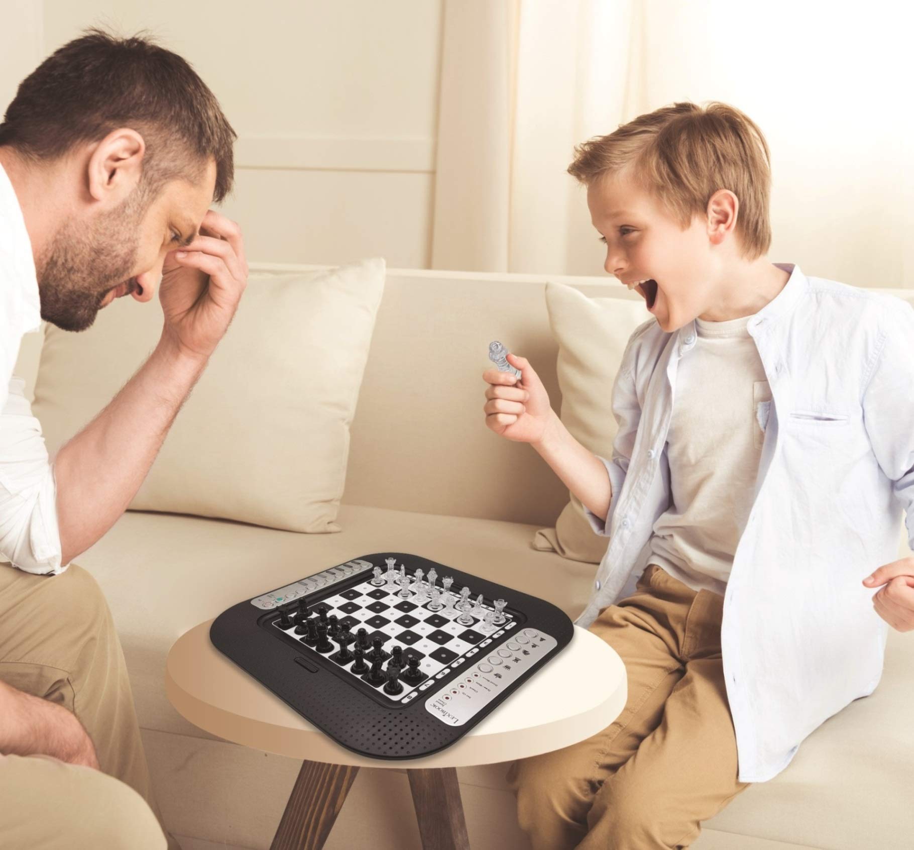 Lexibook Chessman® FX Electronic Chess Game - Tactile Keyboard, Light & Sound Effects, 32 Pieces, 64 Difficulty Levels - Perfect for Family Game Nights & Strategy Training (Black/Grey, Model CG1335)