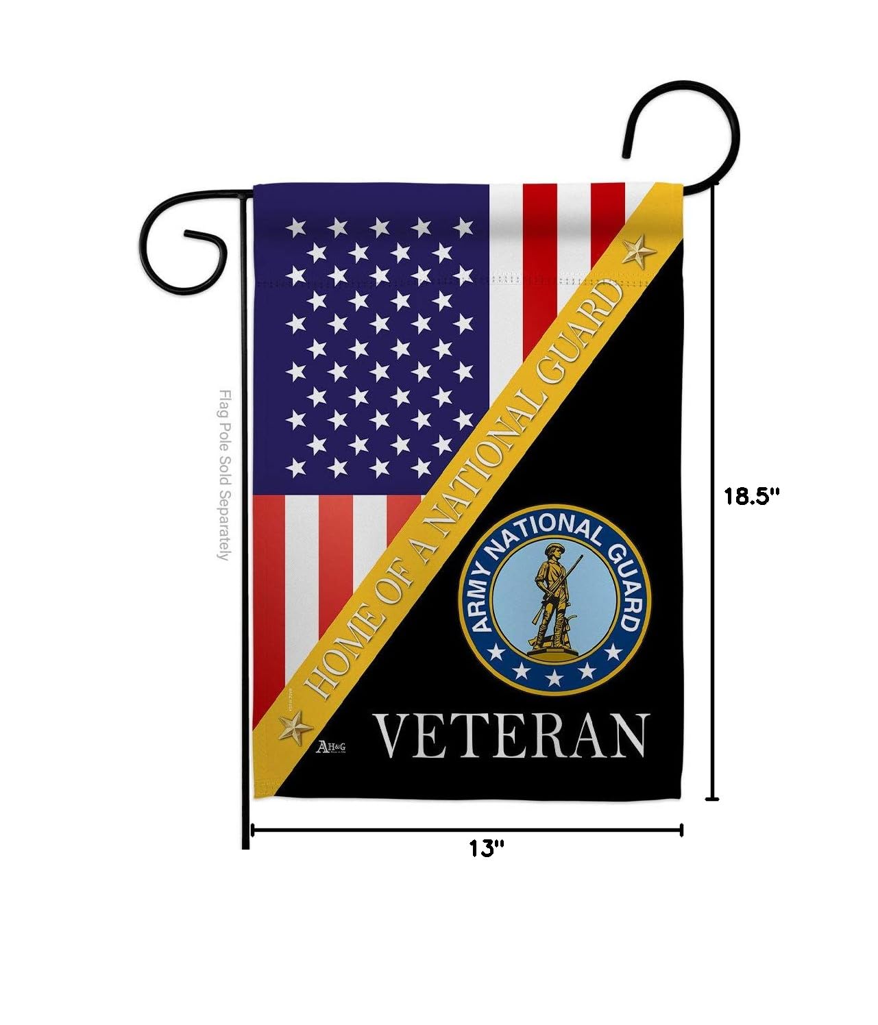 Americana Home & Garden G142609-BO 13x18.5 Inch Double-Sided Army National Guard Garden Flag - Patriotic Armed Forces Vertical Decorative Banner for Yard, House & Outdoor Decor - Perfect for Military Appreciation, Veterans Day & Home Garden Display