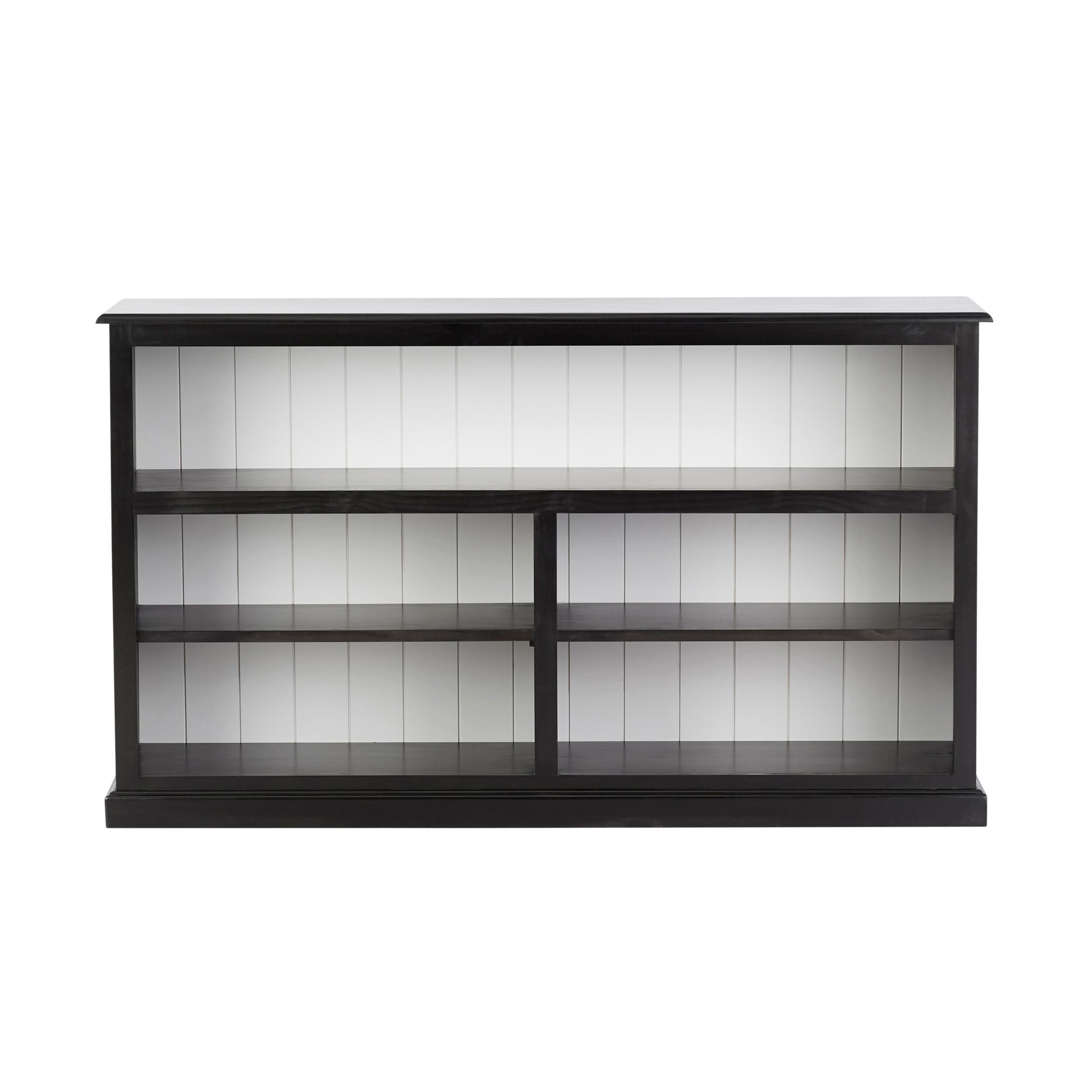 Armand Lowline Bookcase 90 x 155cm Black - Modern Bookshelf for Living Room, Bedroom & Office Storage - Sturdy & Stylish Furniture for Home Organization