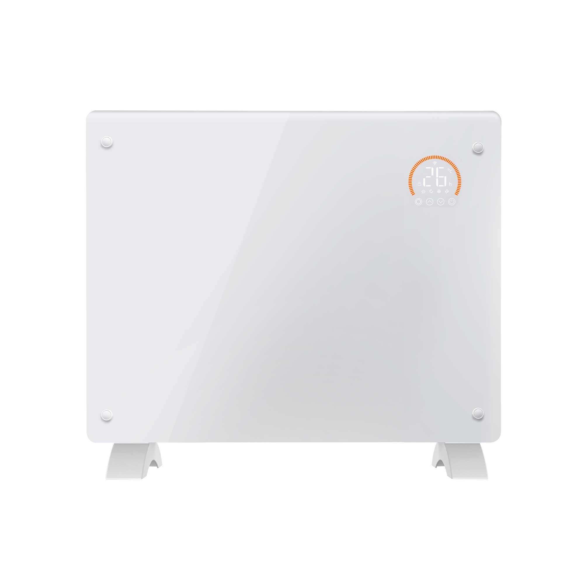 Baridi 1000W Smart WiFi Electric Glass Panel Heater with 24/7 Timer & Remote Control - White Space Heater for Bedroom, Office & Home Use - Model DH136