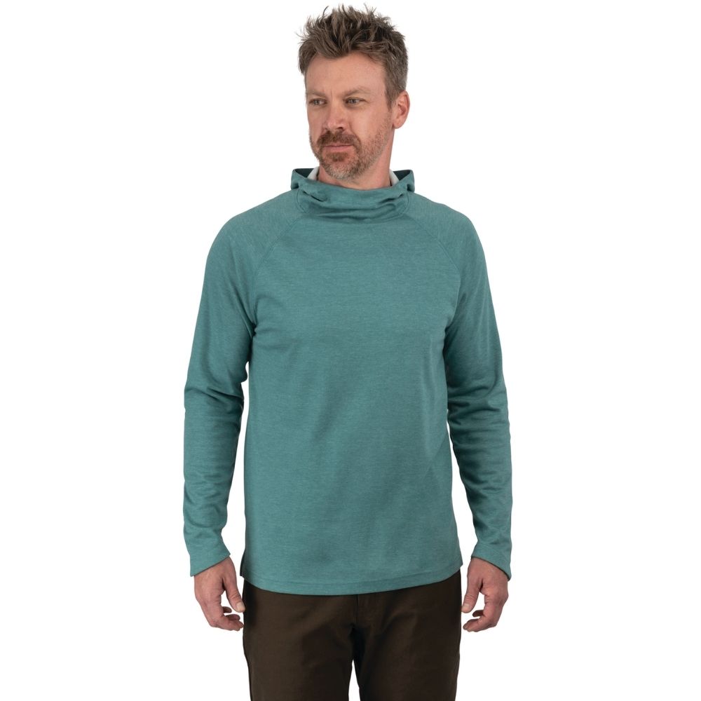 Men's Dodson UPF 50+ Work Hoodie - Hydro Heather | Sun Protective Long Sleeve Hooded Shirt for Outdoor Work, Hiking & Construction | Lightweight & Breathable Workwear