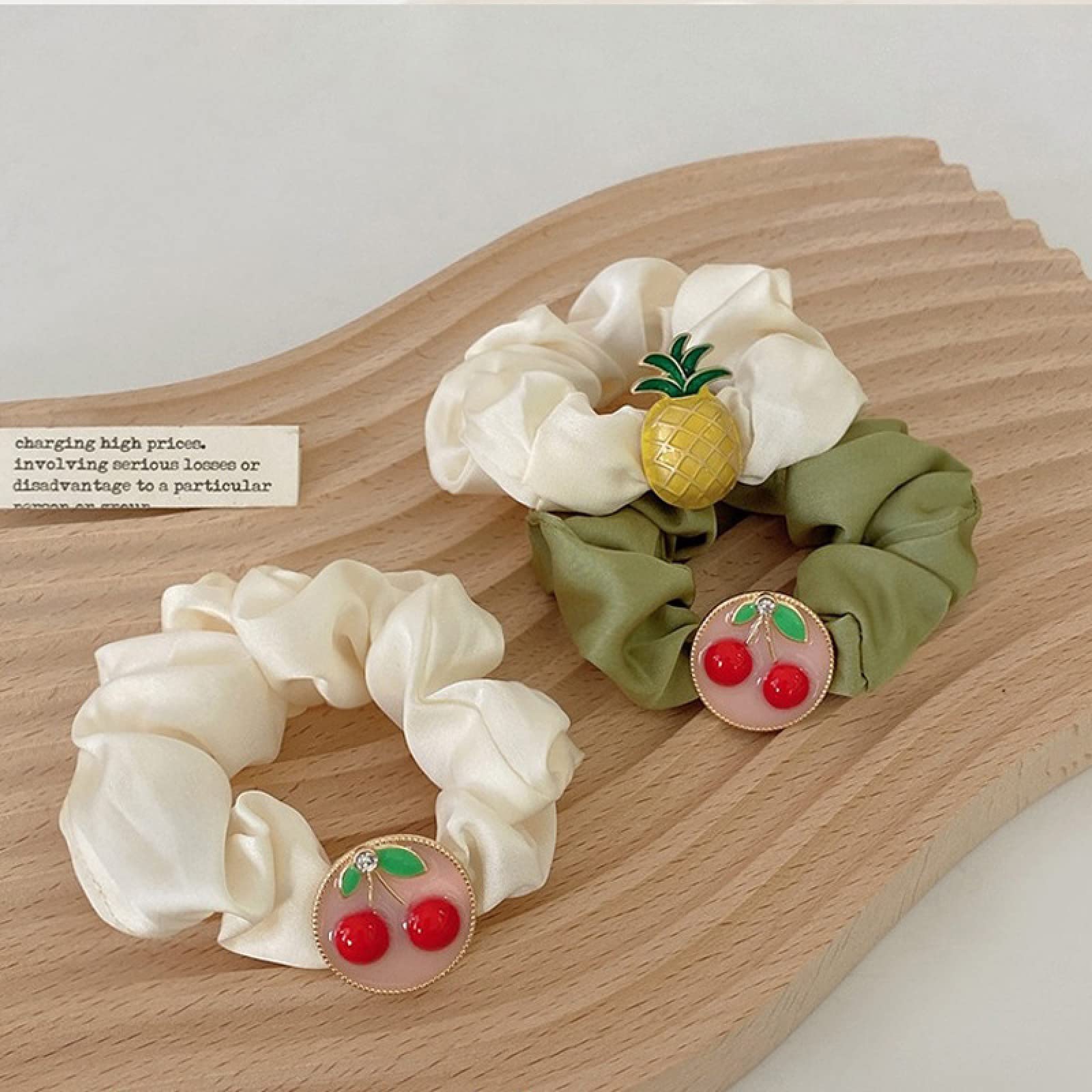 3Pcs Cherry Head Ponytail Holder Hair Ties - Soft Elastic Hair Bands for Women, Girls, and Teens - Perfect for School, Work, Gym, and Everyday Styling
