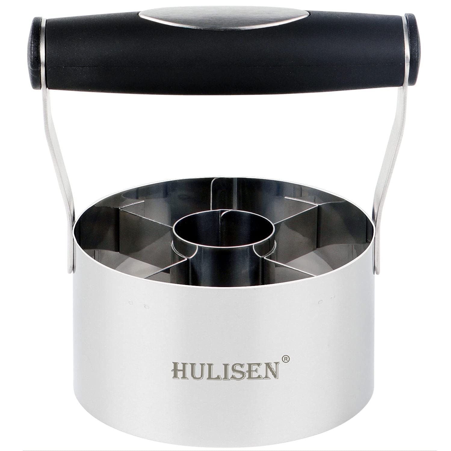HULISEN 3.5 Inch Donut Cutter & Biscuit Cutter Set (2-Piece) with Soft Grip Handle - Stainless Steel Professional Baking Tools for Cookies, Pastries, Doughnuts - Includes Bonus 2 Mini Cookie Cutters - Perfect for Home Bakers, Bakeries & Gift Giving