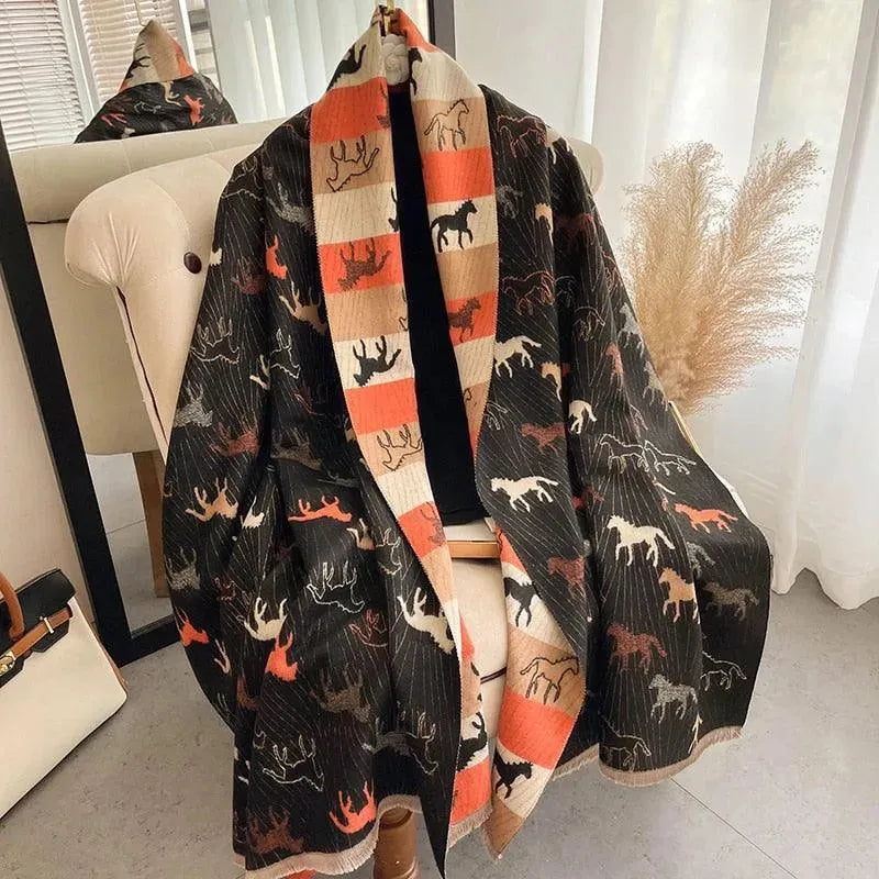 Luxury Double-Sided Cashmere Scarf for Women - Soft & Warm Winter Fashion Accessory - Perfect for Office, Travel & Special Occasions