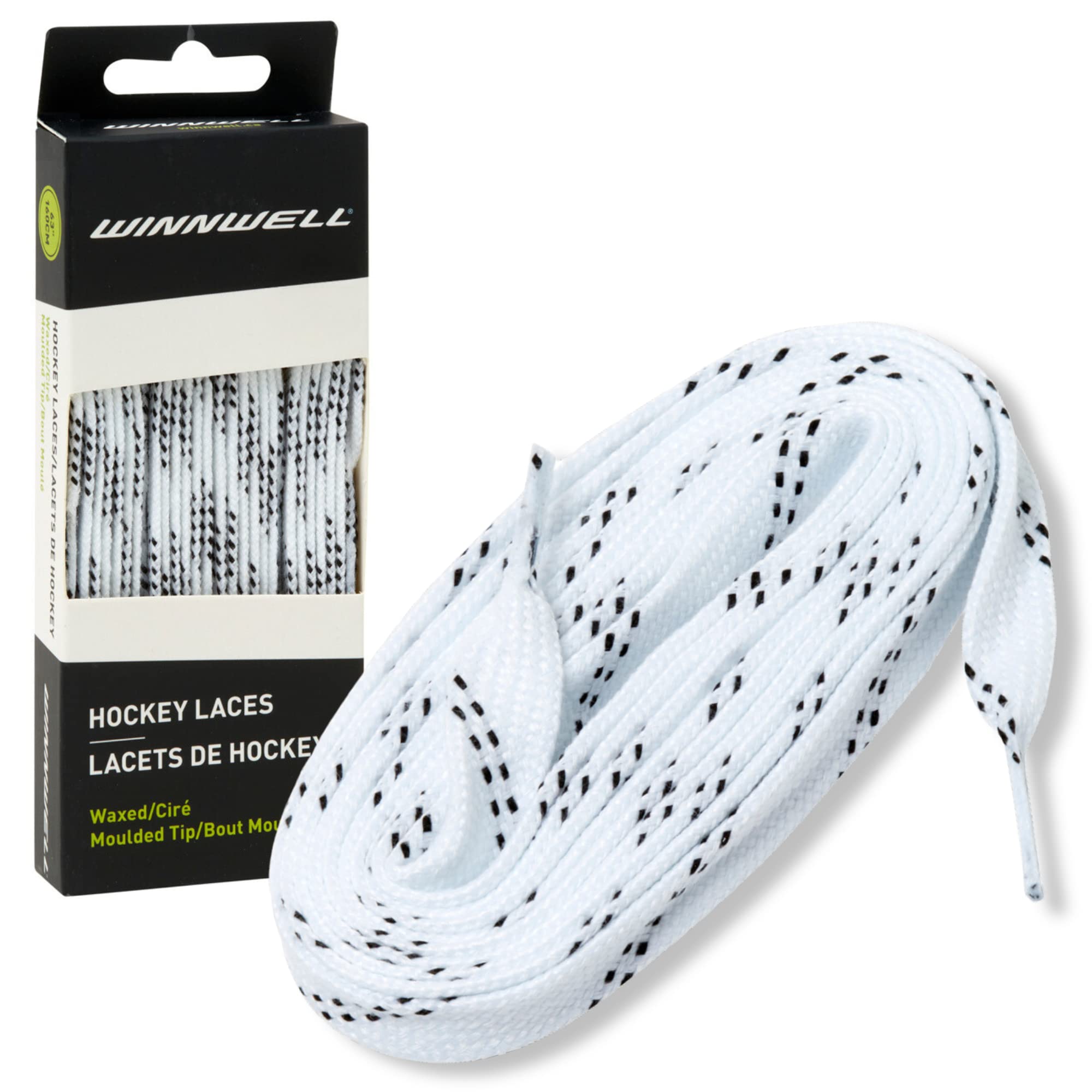 Winnwell Waxed Hockey Skate Laces - Durable Waxed Laces for Ice Hockey & Roller Skates (Multiple Colors & Sizes) | Perfect for Hockey Players & Figure Skaters
