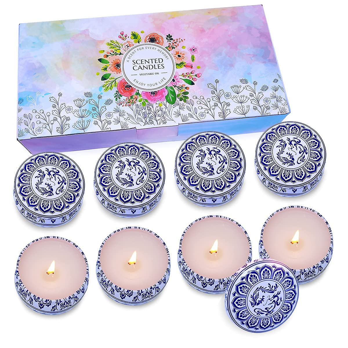 Soyyla Citronella Candles 8-Pack (4.4oz) - Natural Soy Wax Candles with Citronella Essential Oil for Mosquito Repellent | Indoor & Outdoor Use for Home, Patio, Camping, Beach & Gifts