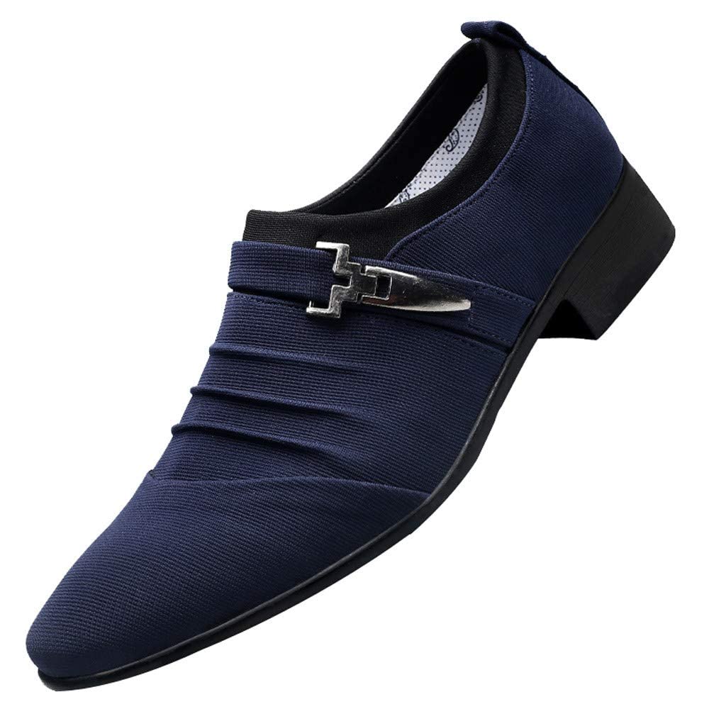 BORAMAX Men's Oxford Dress Shoes - PU Leather Business Formal Shoes for Wedding, Work & Suit | Pointed Toe Comfortable Office & Casual Wear